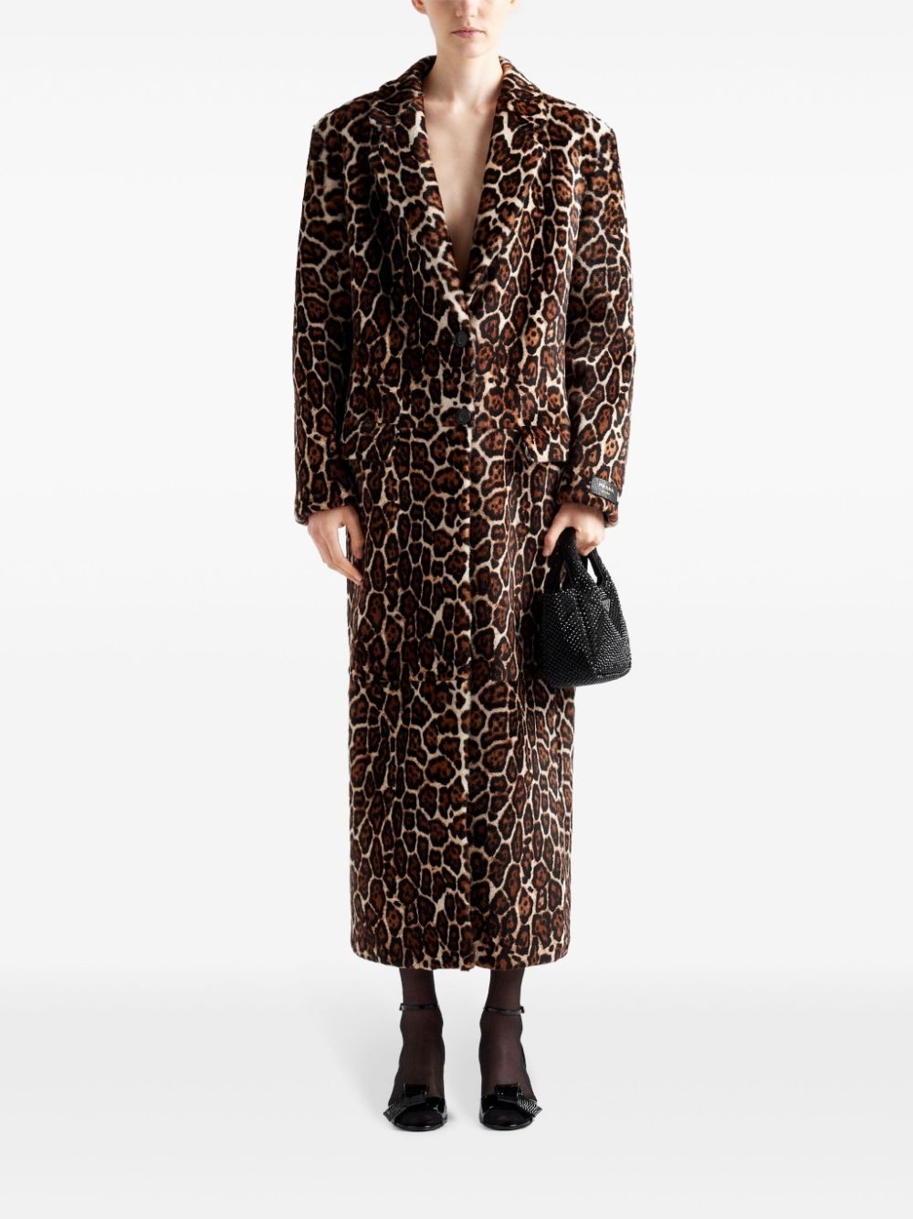animal-printed sheepskin coat - 2