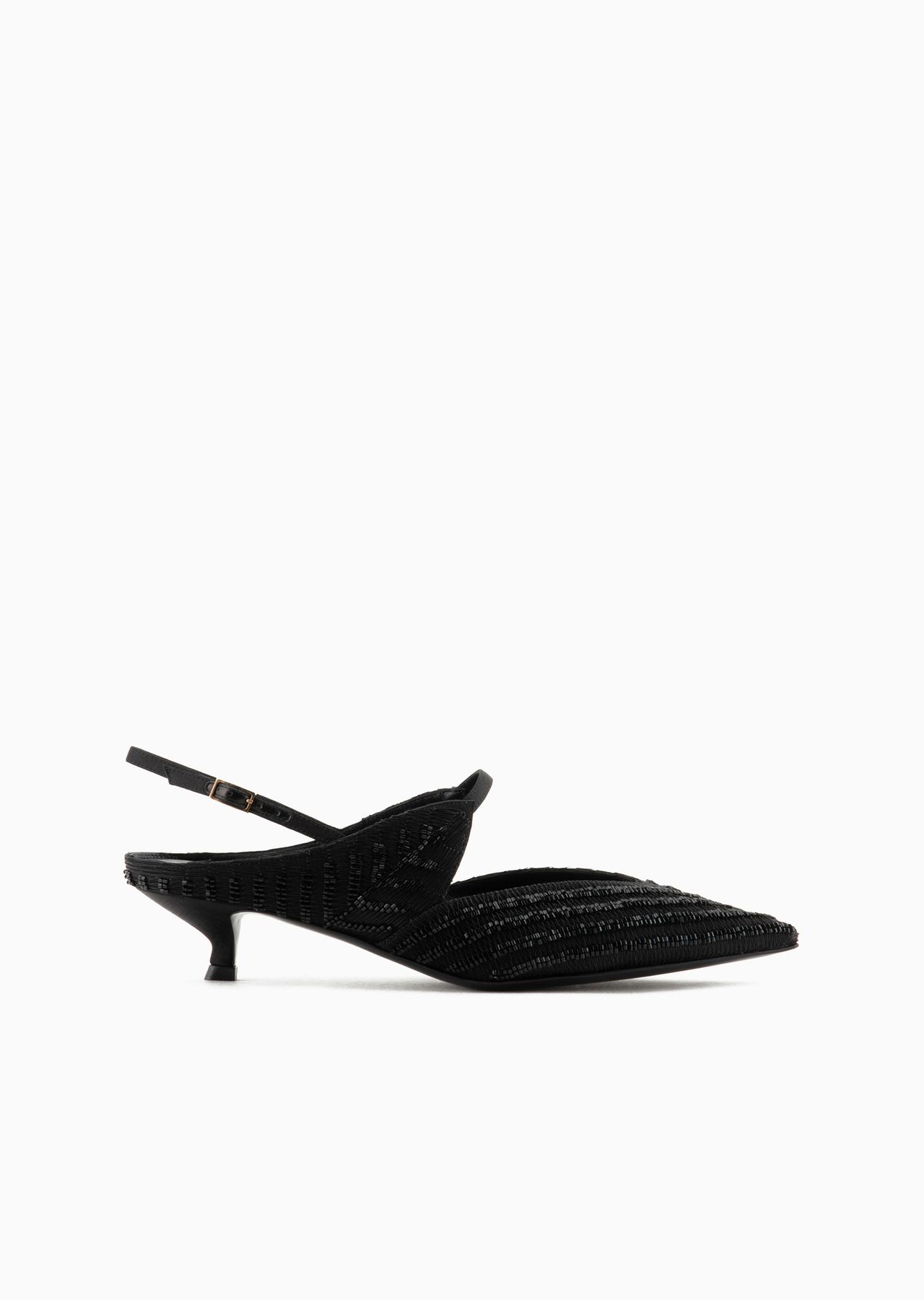 Satin slingbacks with bead embroidery - 1