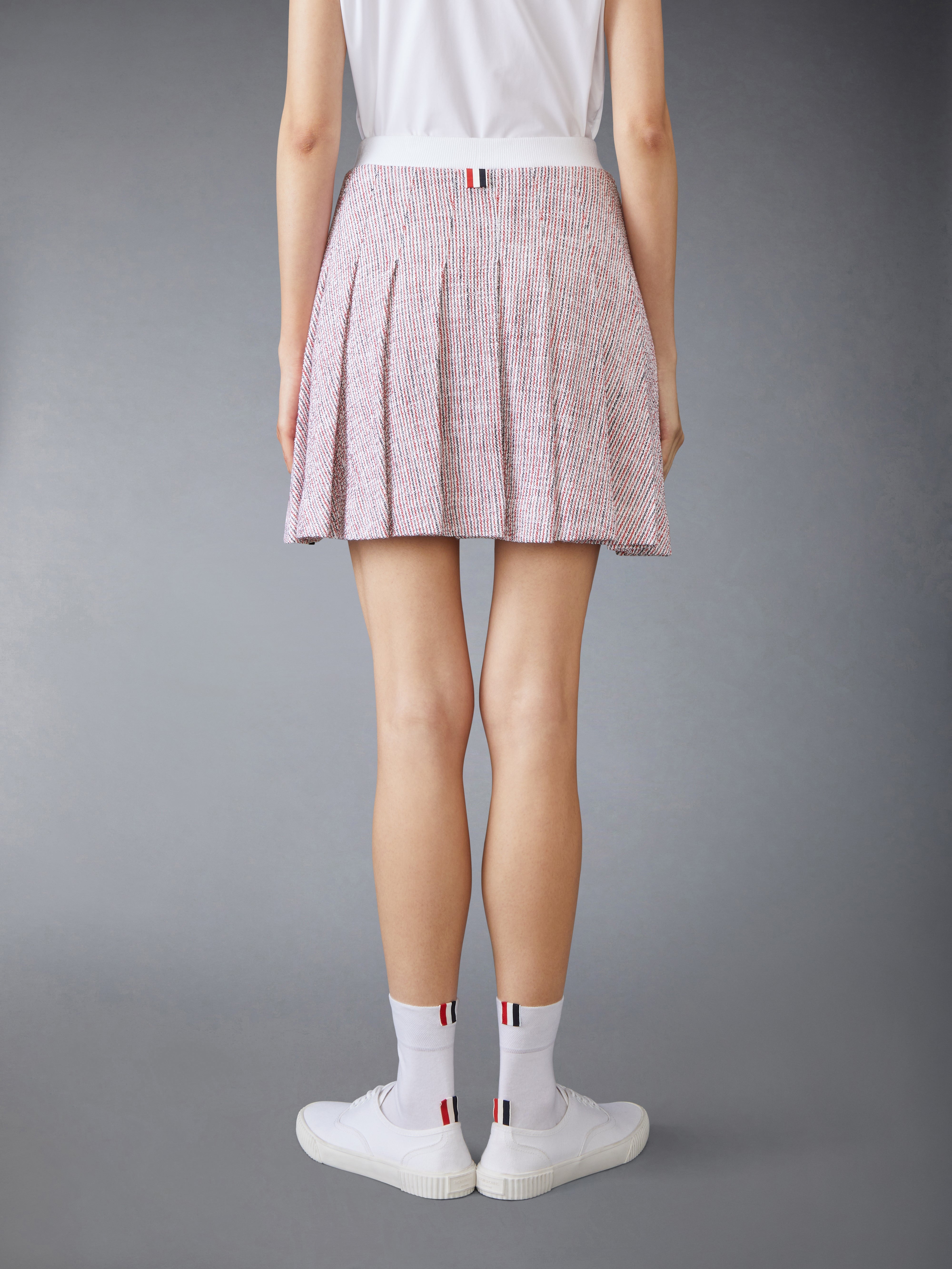 COTTON TWEED MINI PLEATED SKIRT - 4