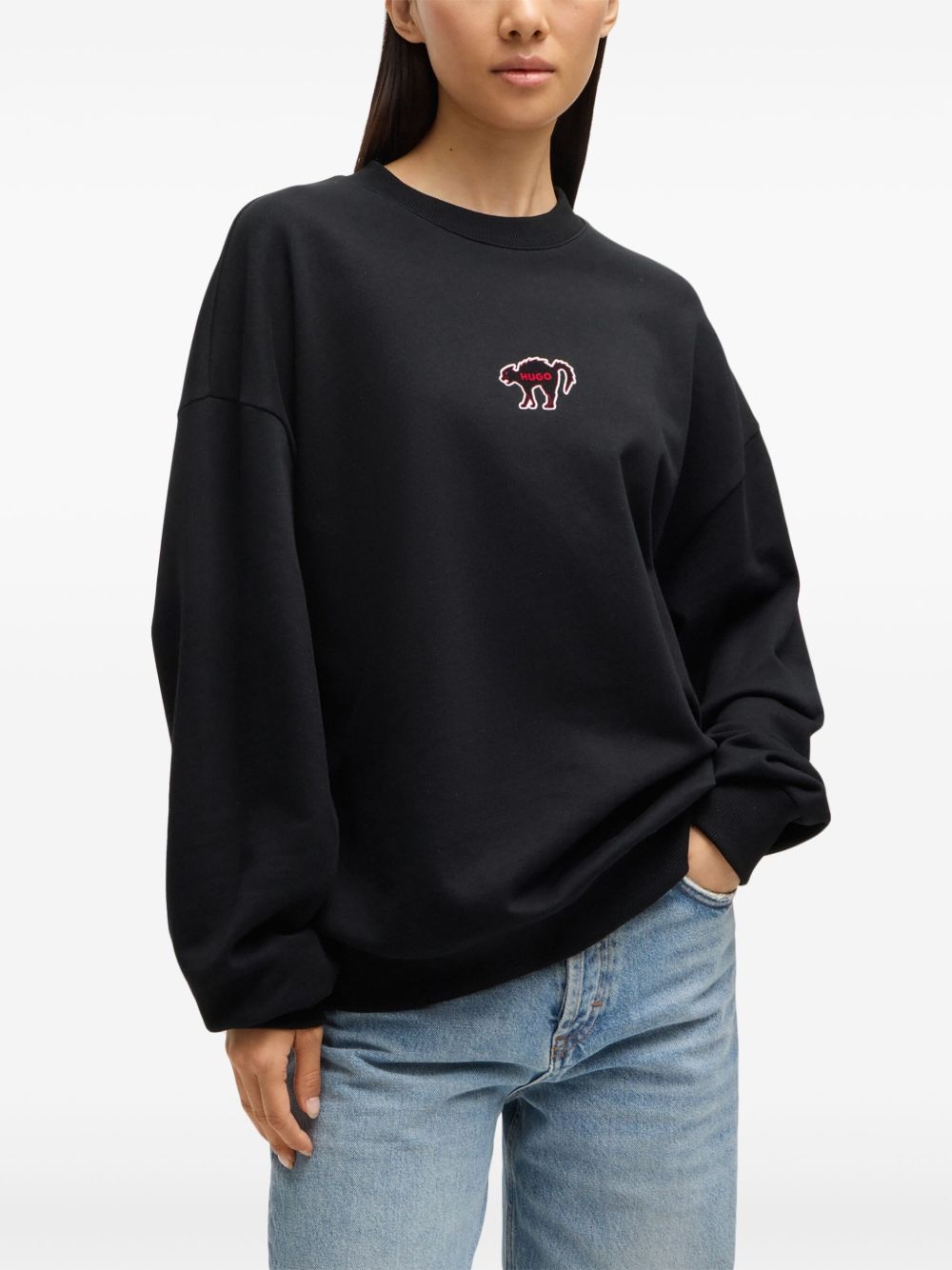 logo-print cotton sweatshirt - 3