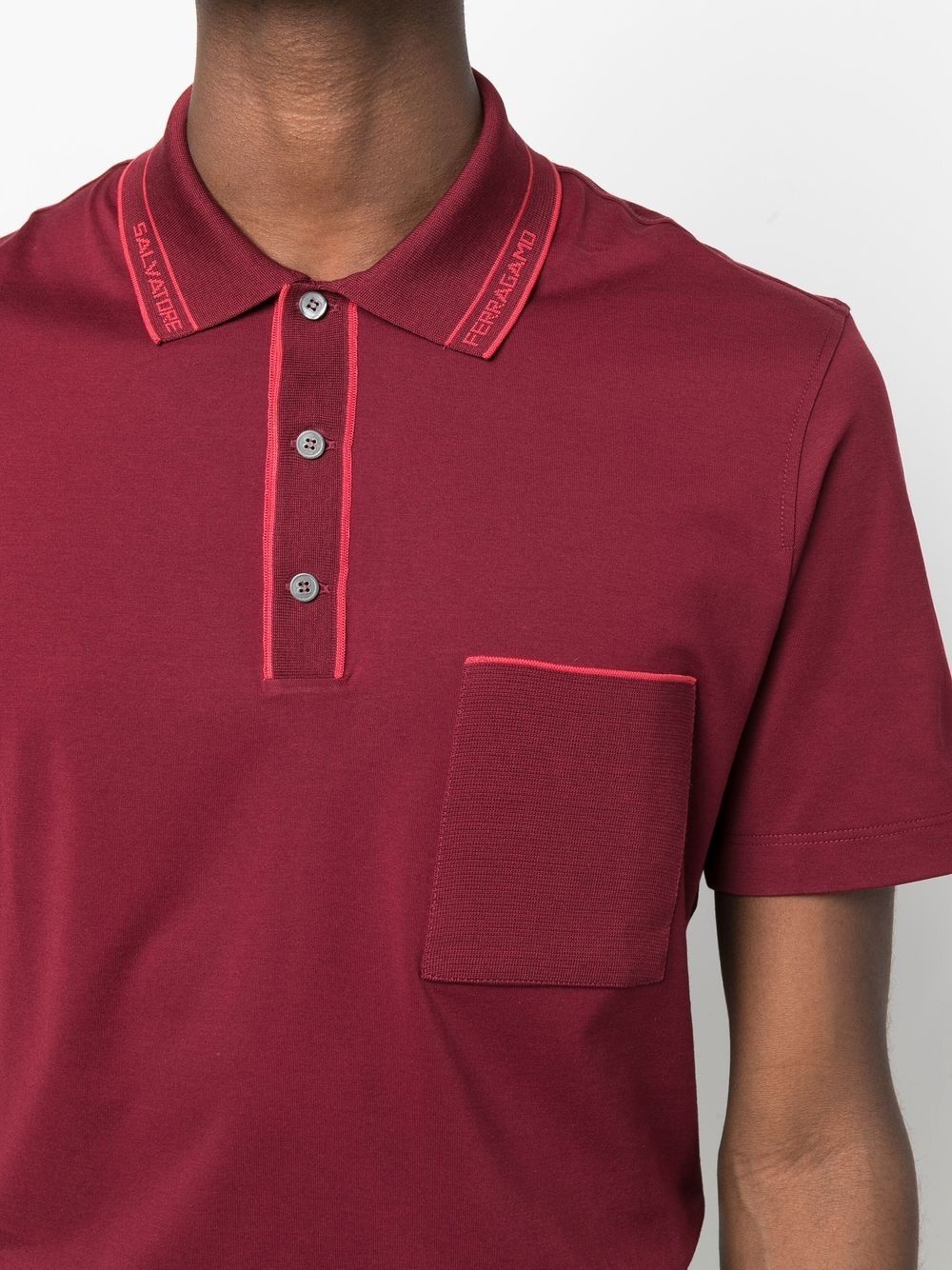 stripe-trimmed polo shirt - 5