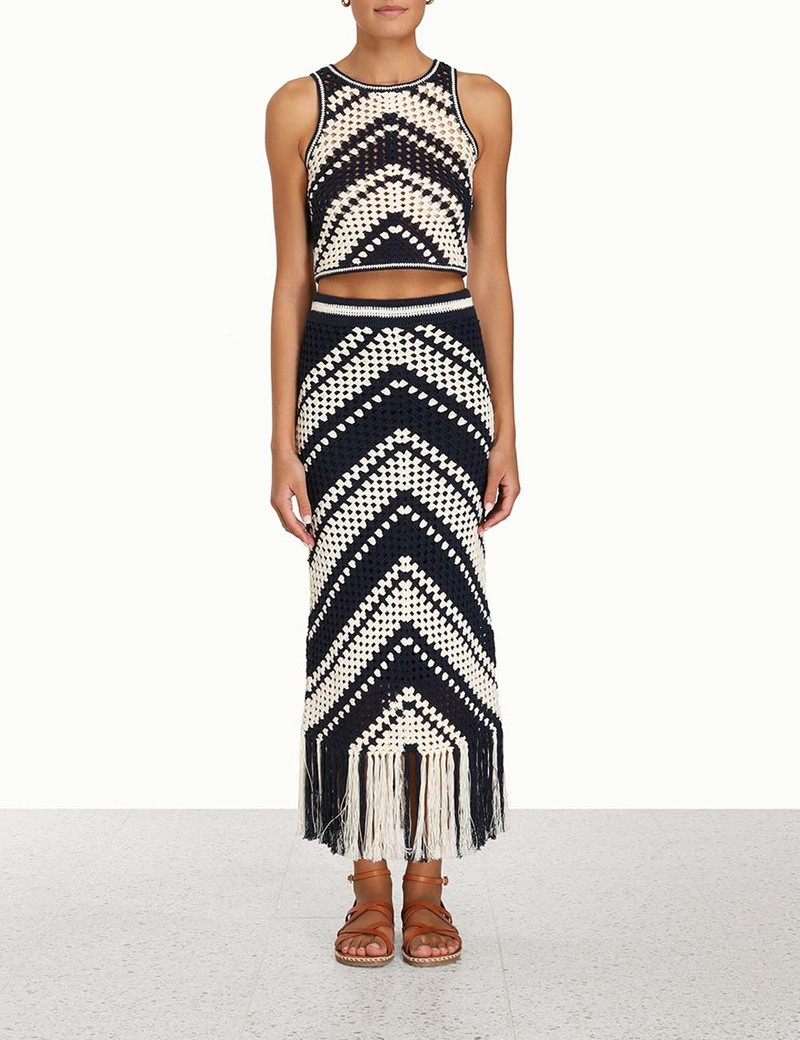 CHINTZ CROCHET FRINGED SKIRT 3