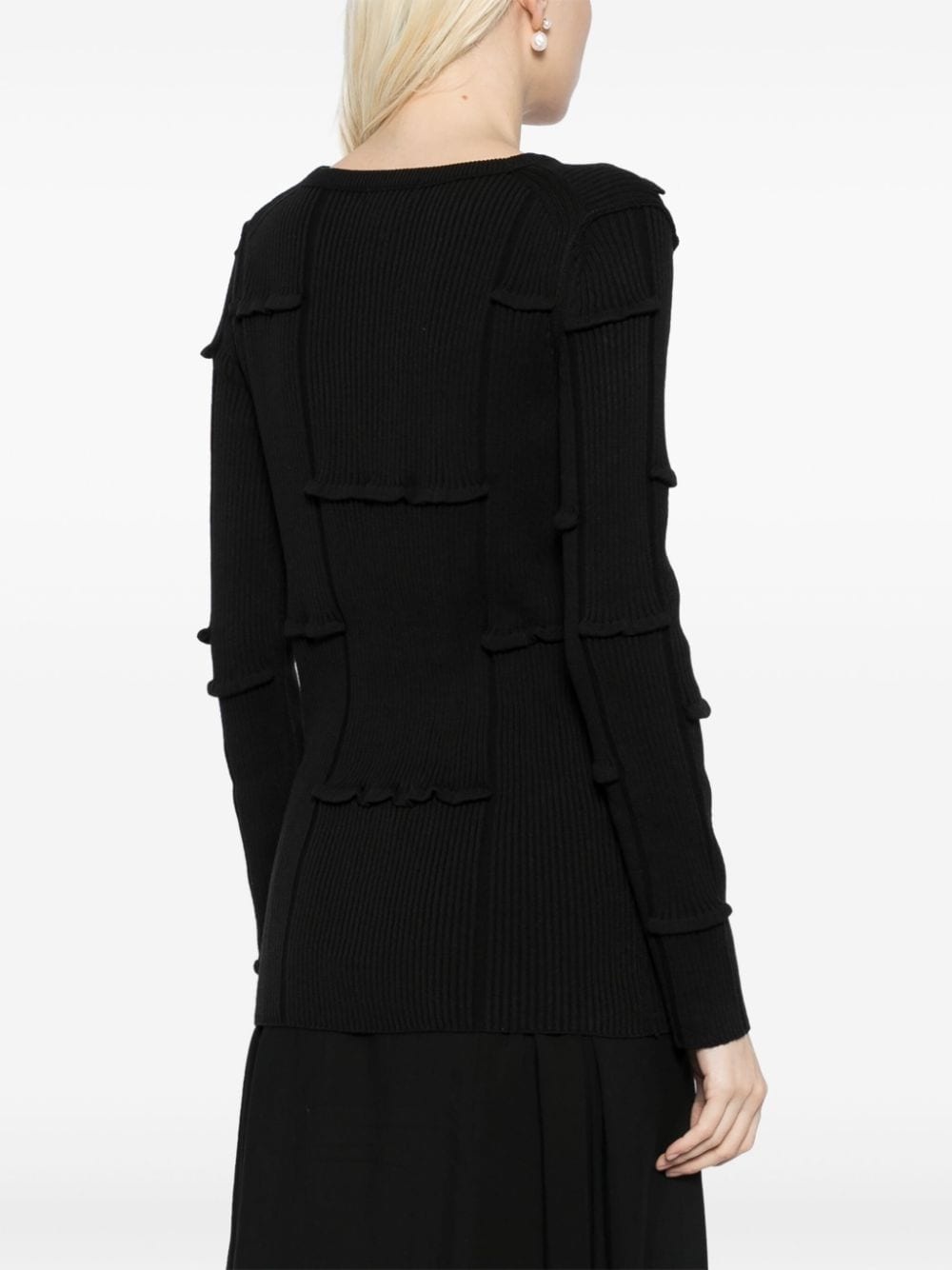 ribbed-knit long-sleeved jumper - 4