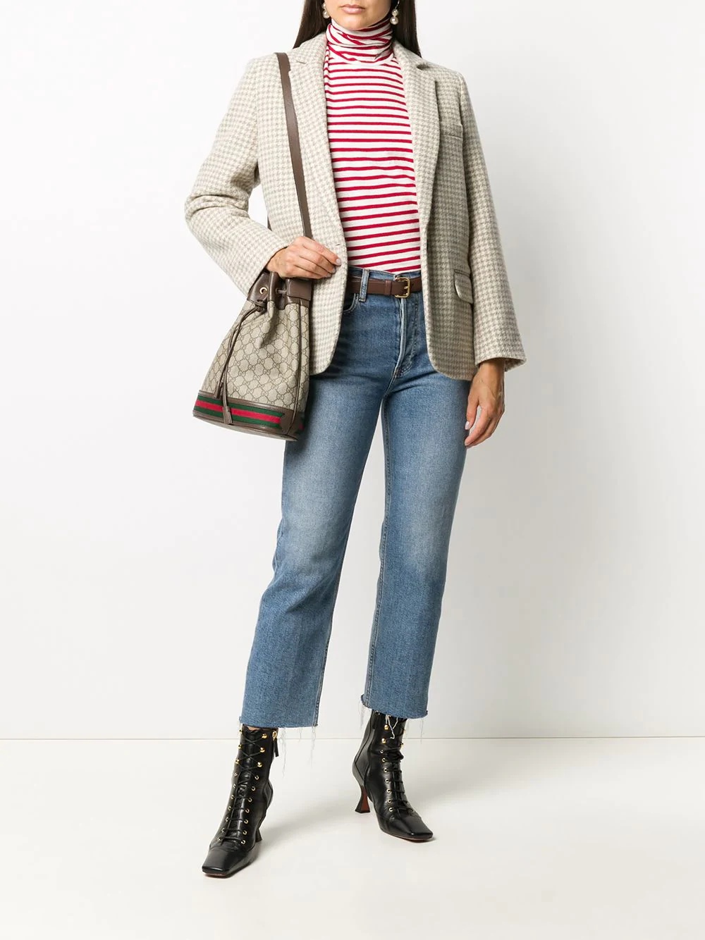 striped roll neck top - 2