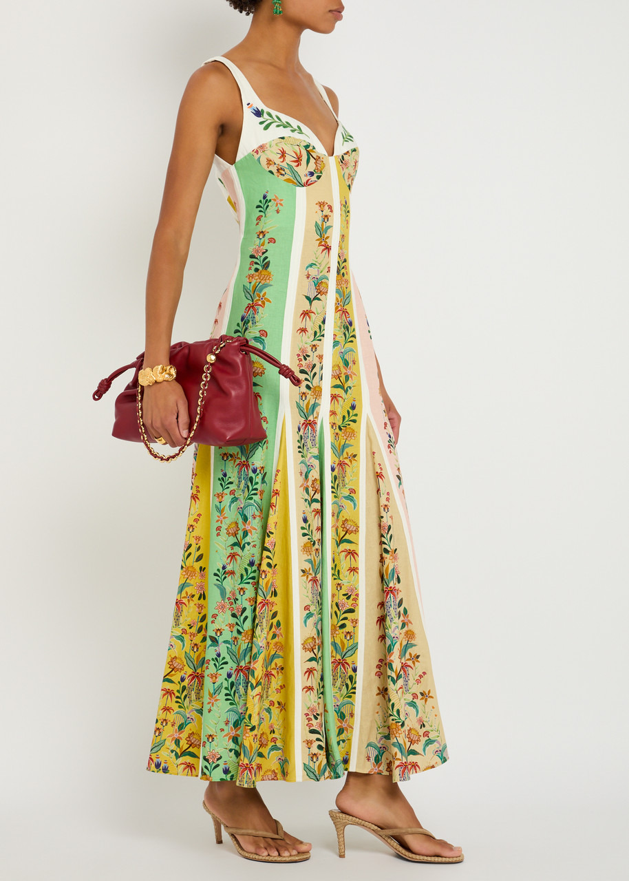 Farm Rio Striped Linen-blend Maxi Dress - 4