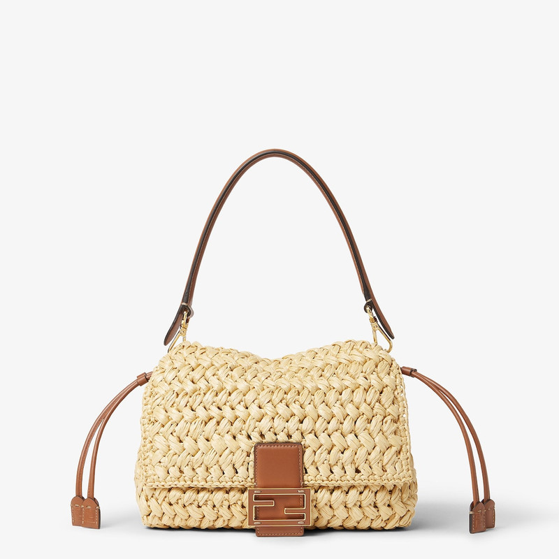 Mamma Baguette Medium Woven raffia-effect material bag 1