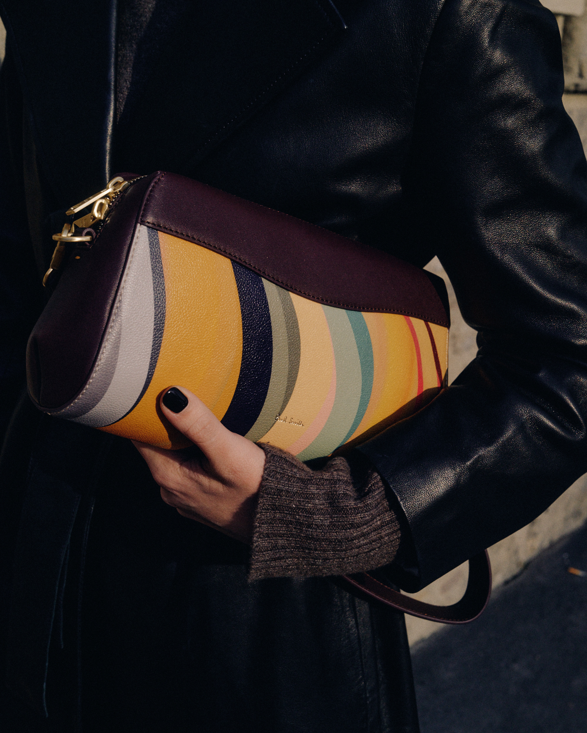 Women's 'Dusky Swirl' Leather Shoulder Bag - 6