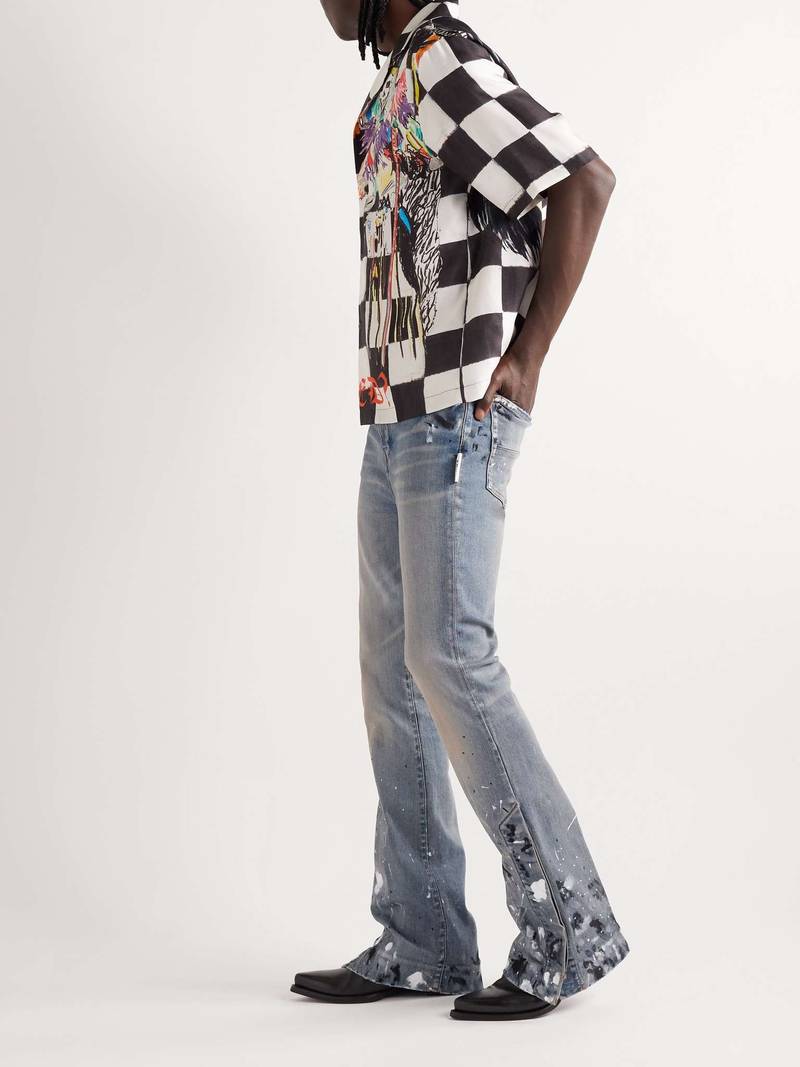AMIRI Slim-Fit Flared Paint-Splattered Jeans outlook