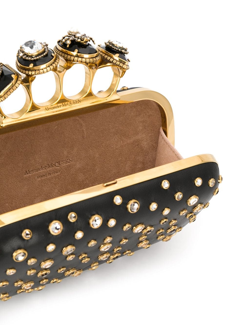 embellished four-ring box clutch - 5