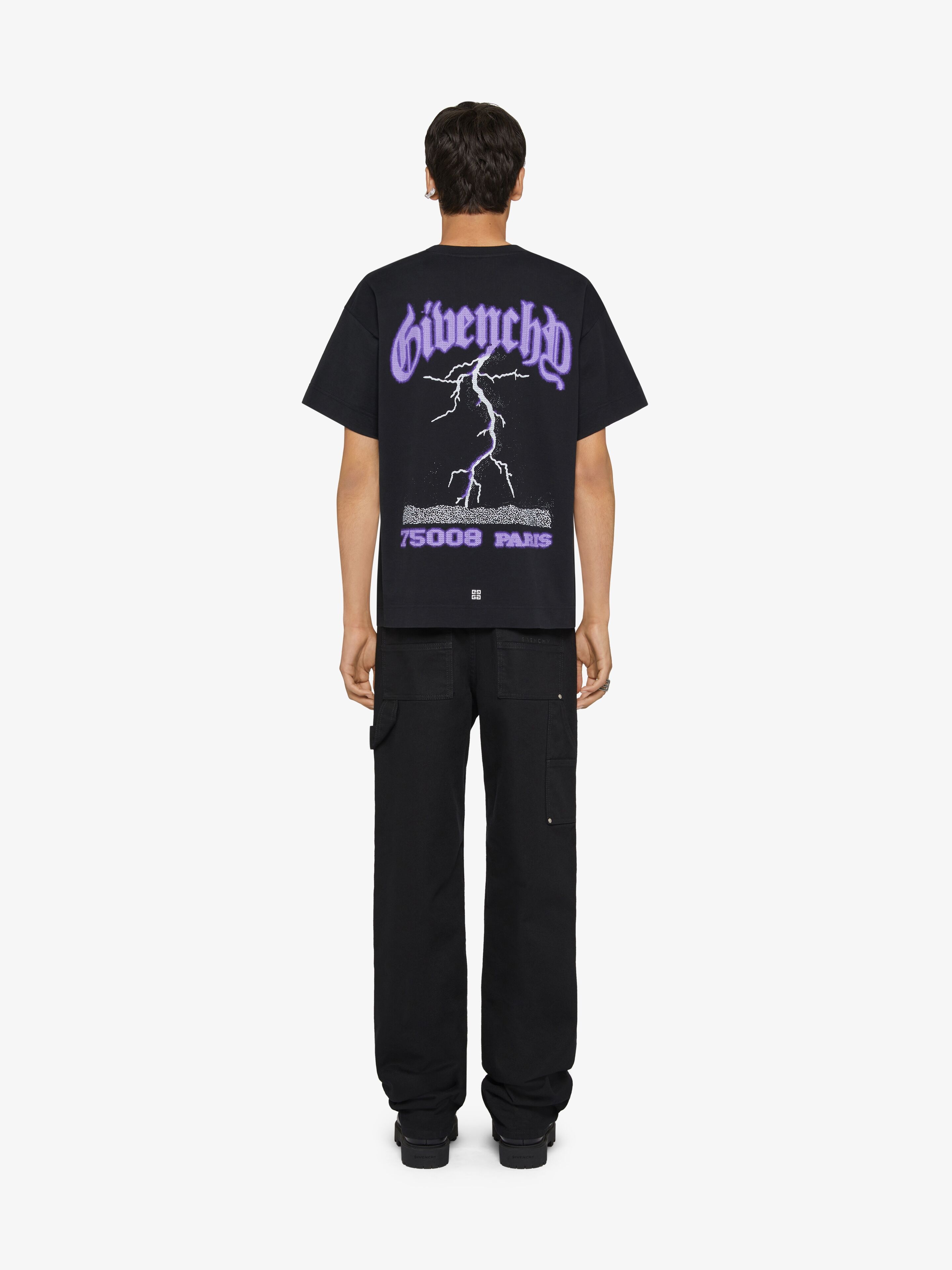 Givenchy BOXY FIT T-SHIRT IN COTTON WITH REFLECTIVE ARTWORK
