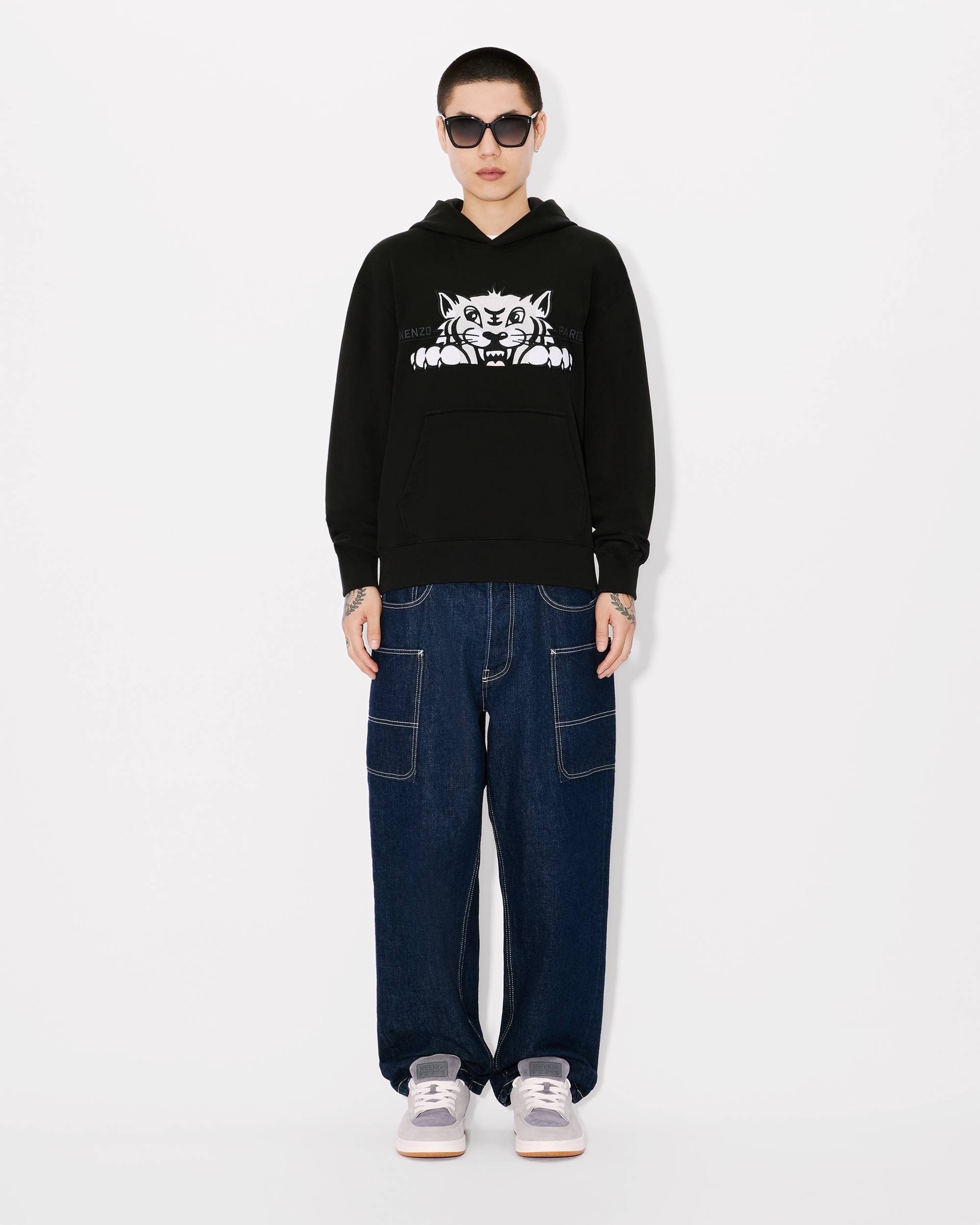 'KENZO Happy Tiger' embroidered hoodie in cotton - 5