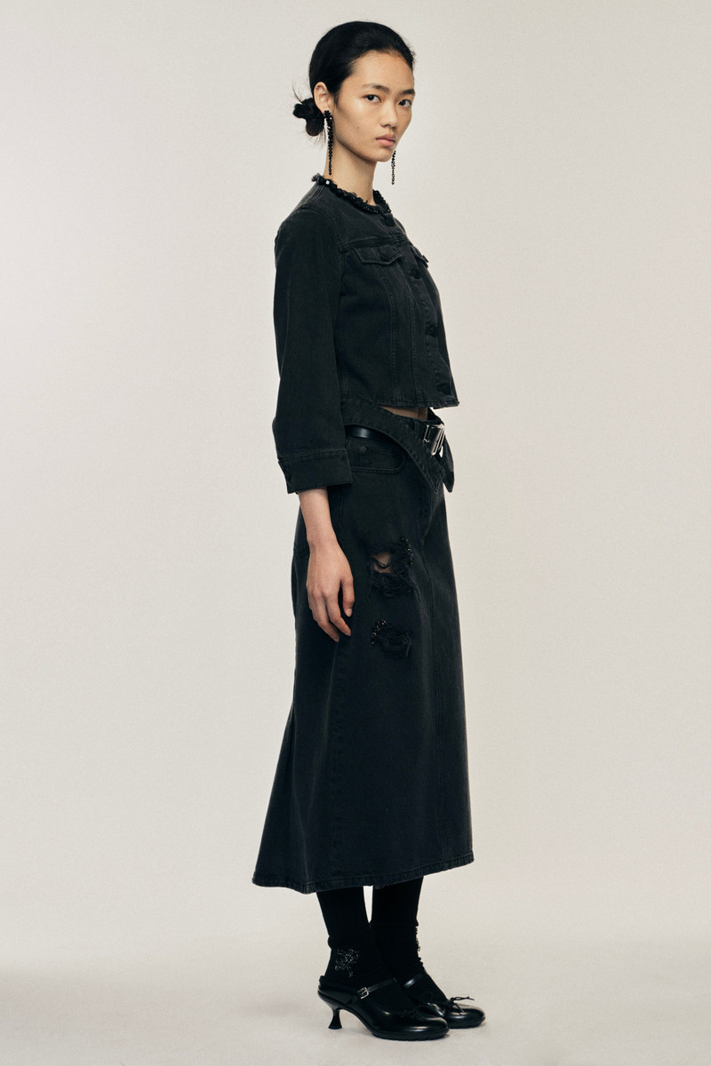 Simone Rocha Embellished Kick Back Flare Skirt outlook