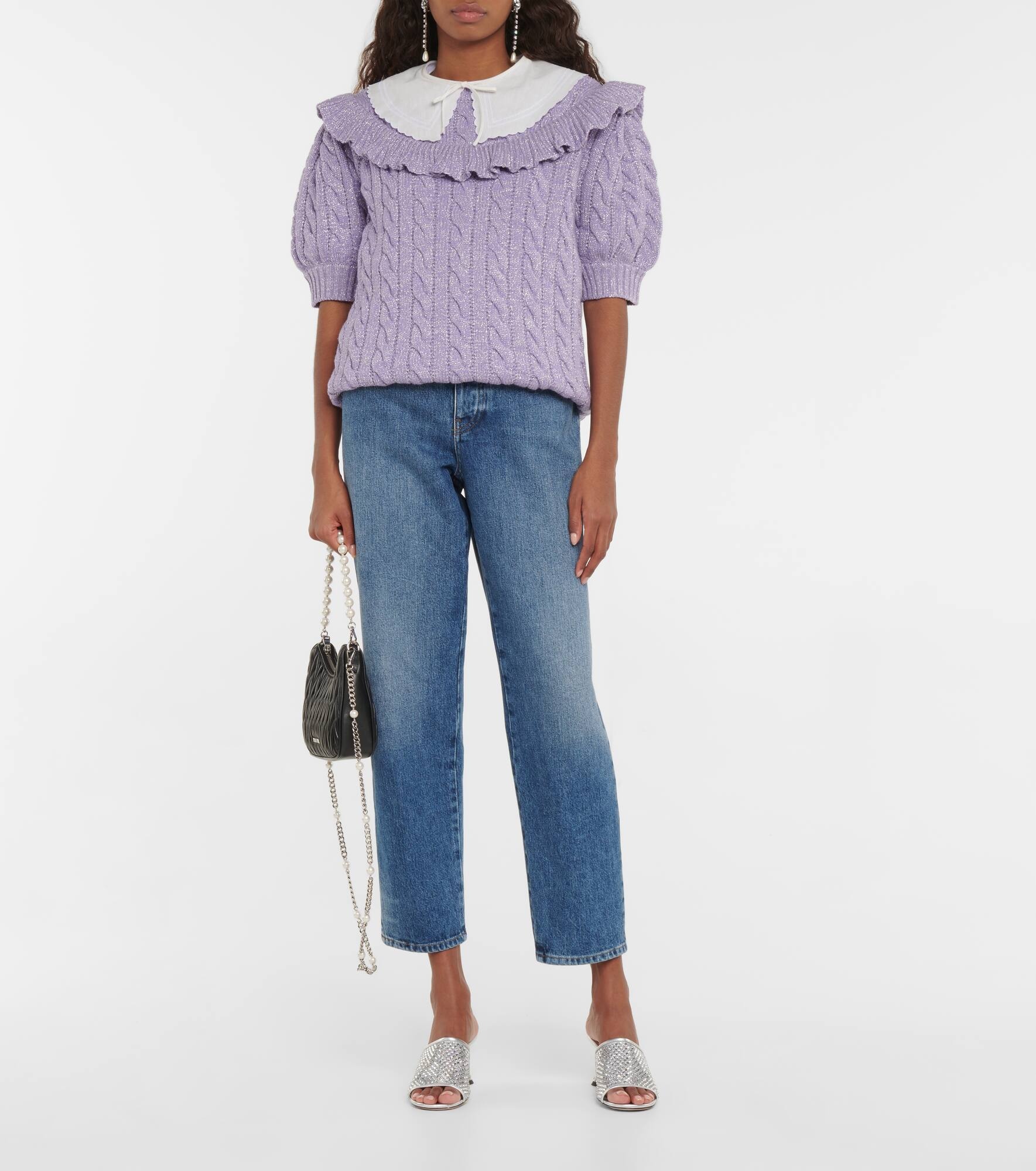 Ruffled wool-blend top - 2