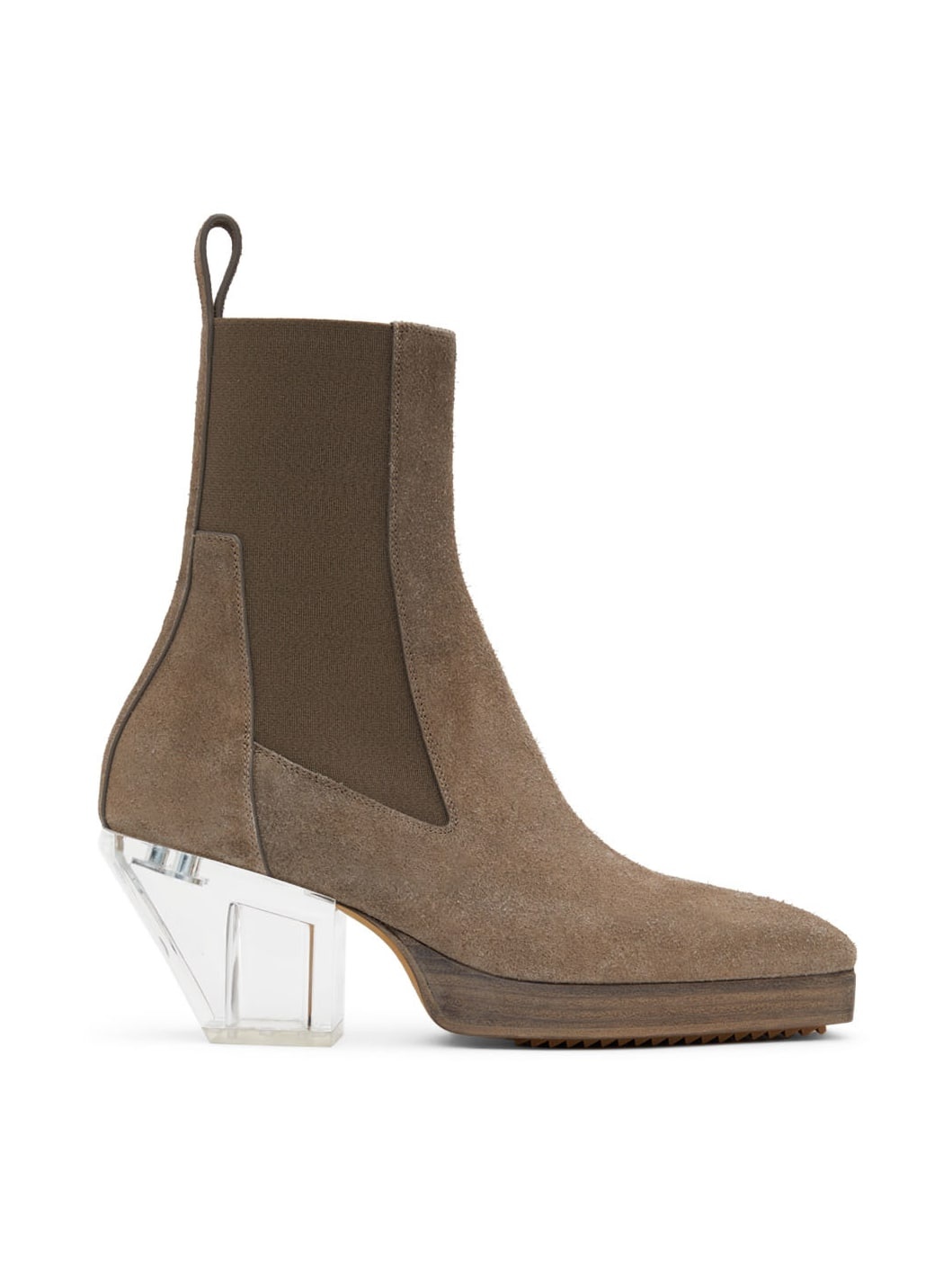 Grey Suede Heeled Sliver Boots - 1