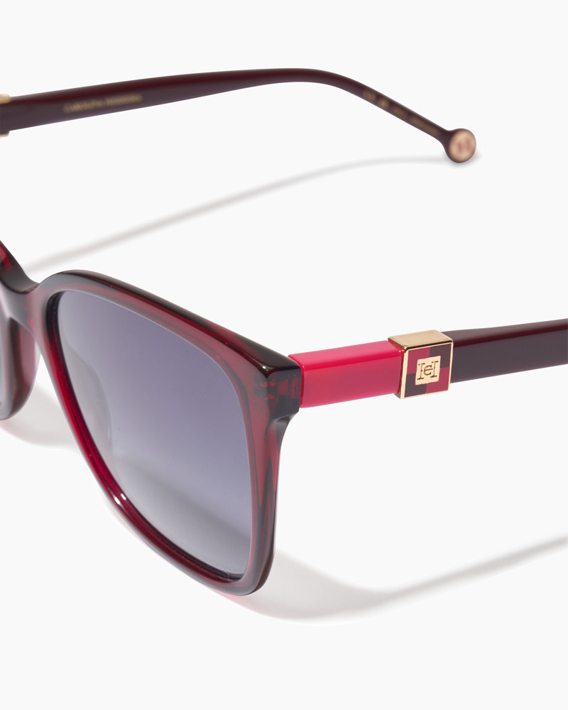 Rectangular Sunglasses With Checkerboard Detail 4