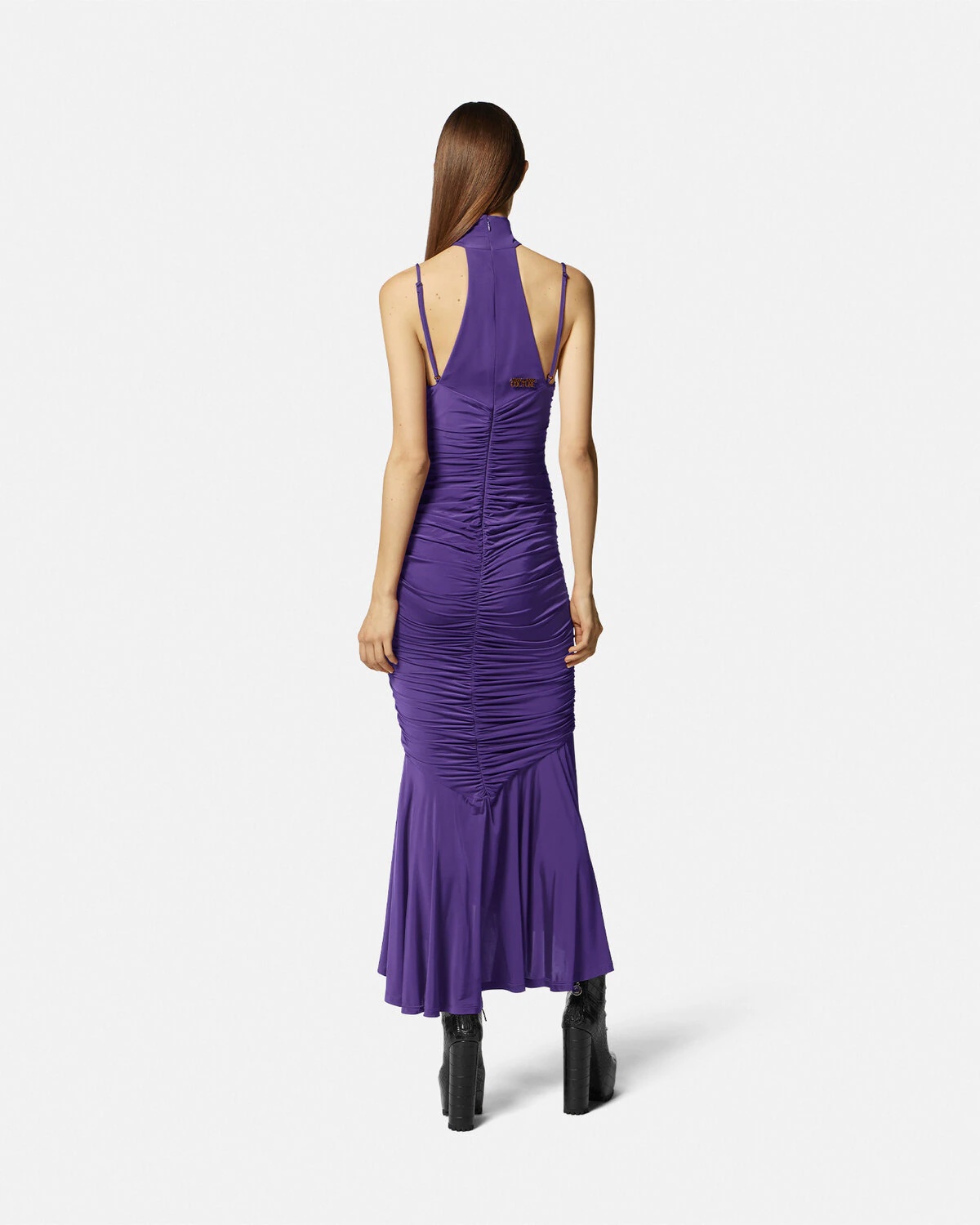 Ruched Halterneck Long Dress - 4