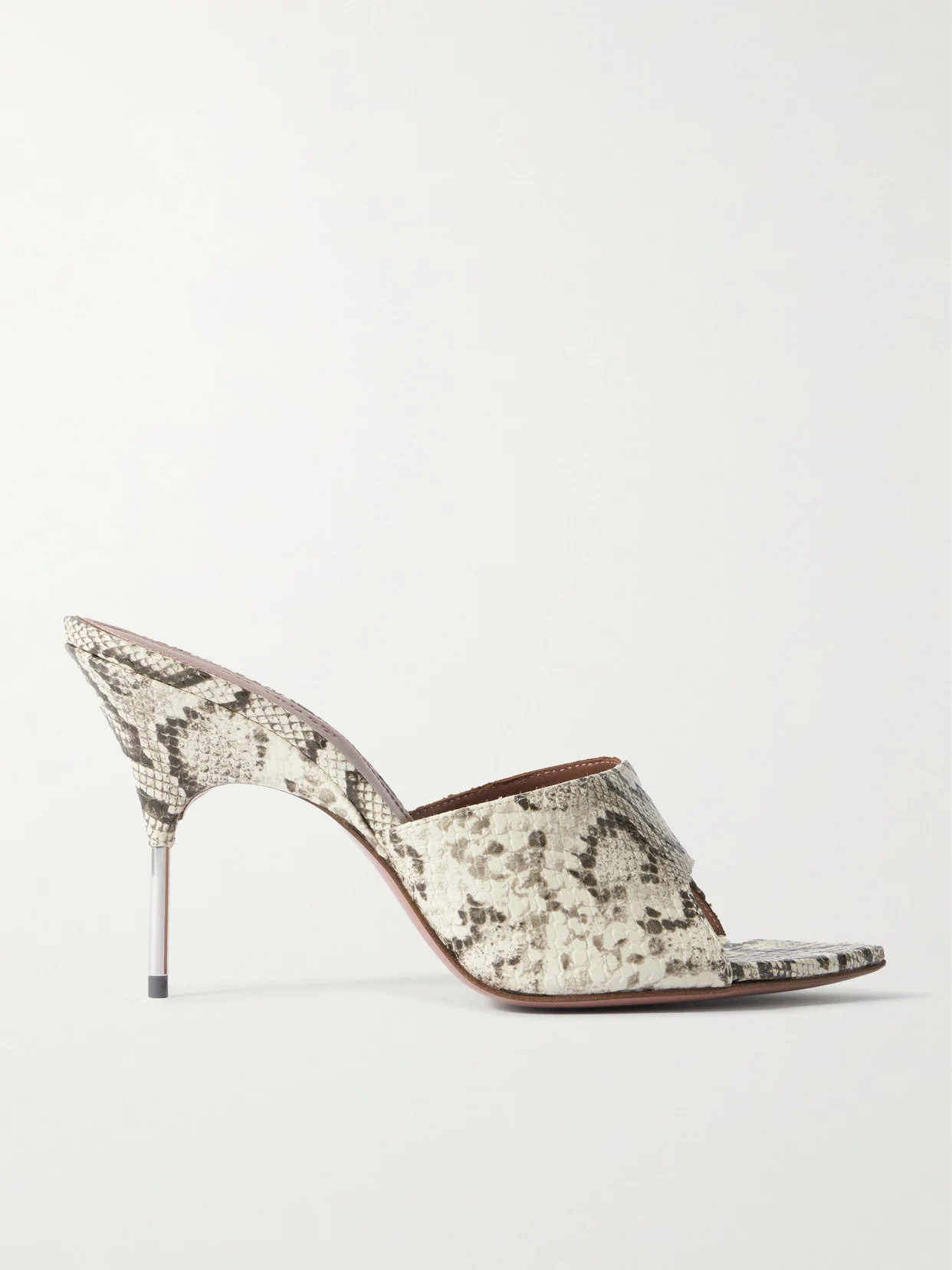 Bianca Snake-effect Leather Sandals - 1