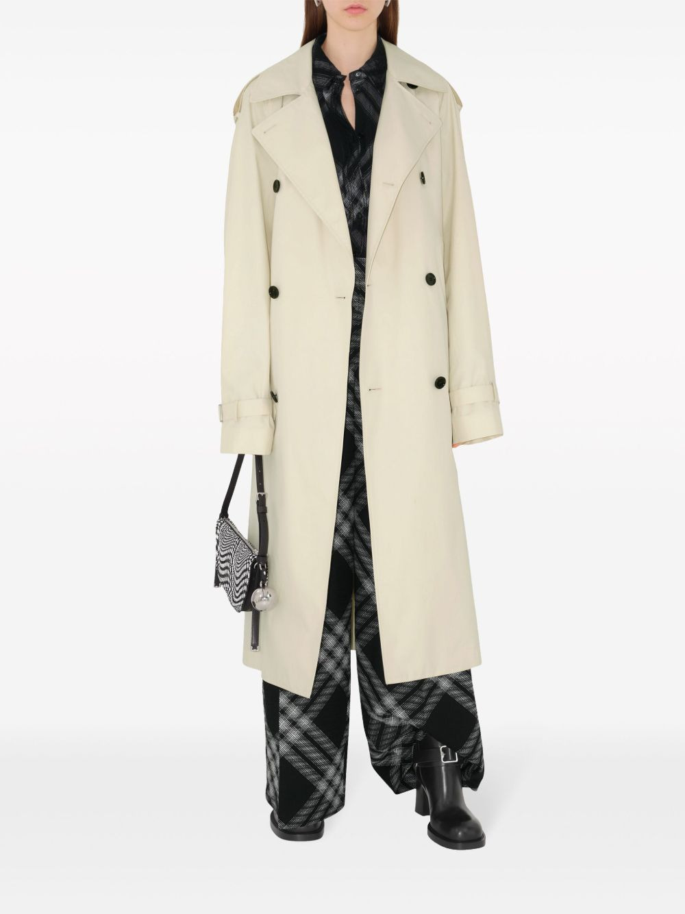 double-breasted cotton trench coat - 2