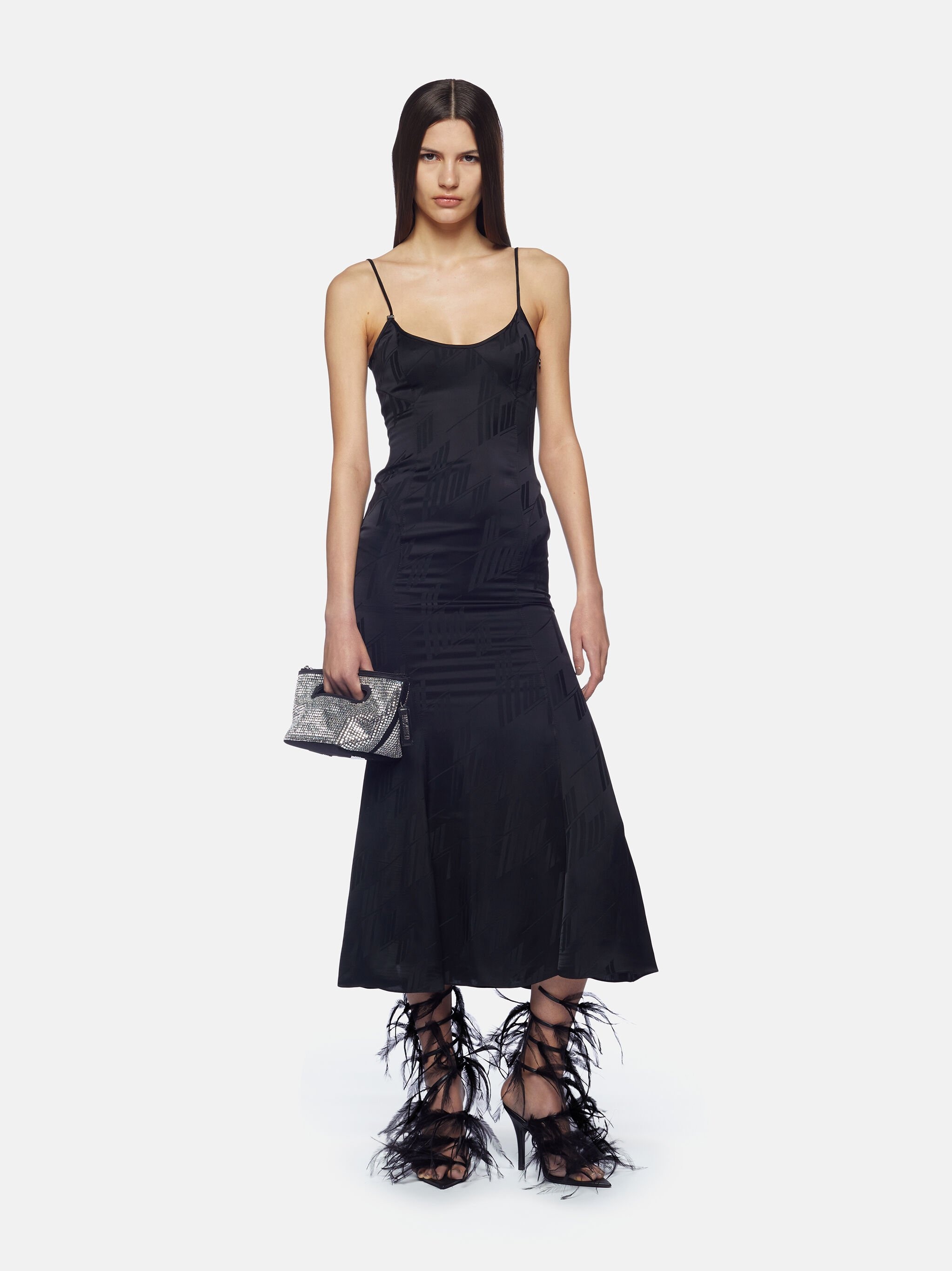 BLACK MIDI DRESS - 2