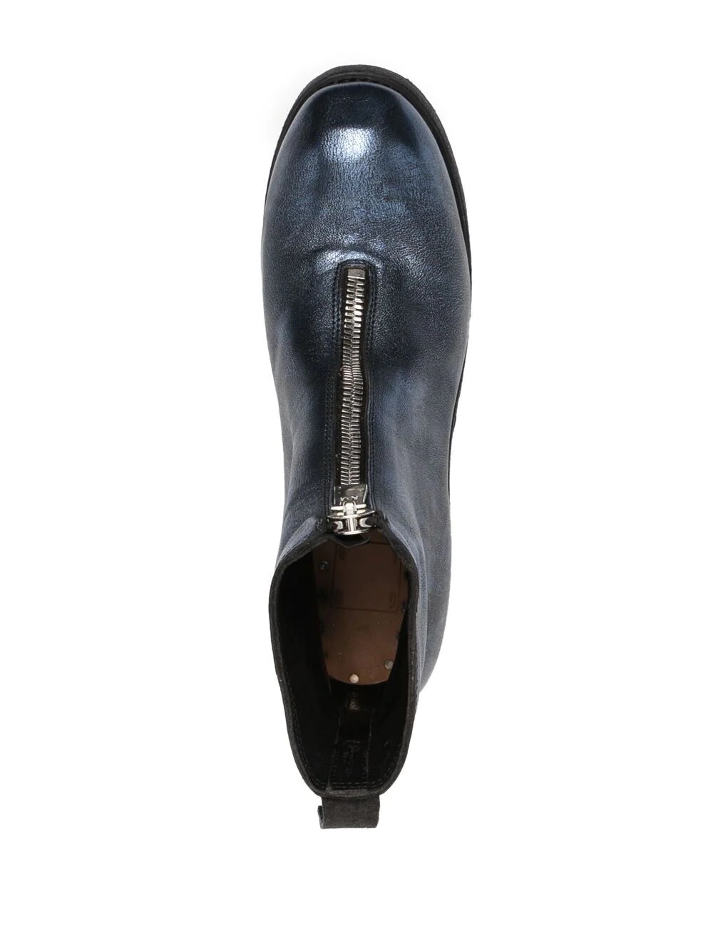 metallic-sheen leather boots - 4