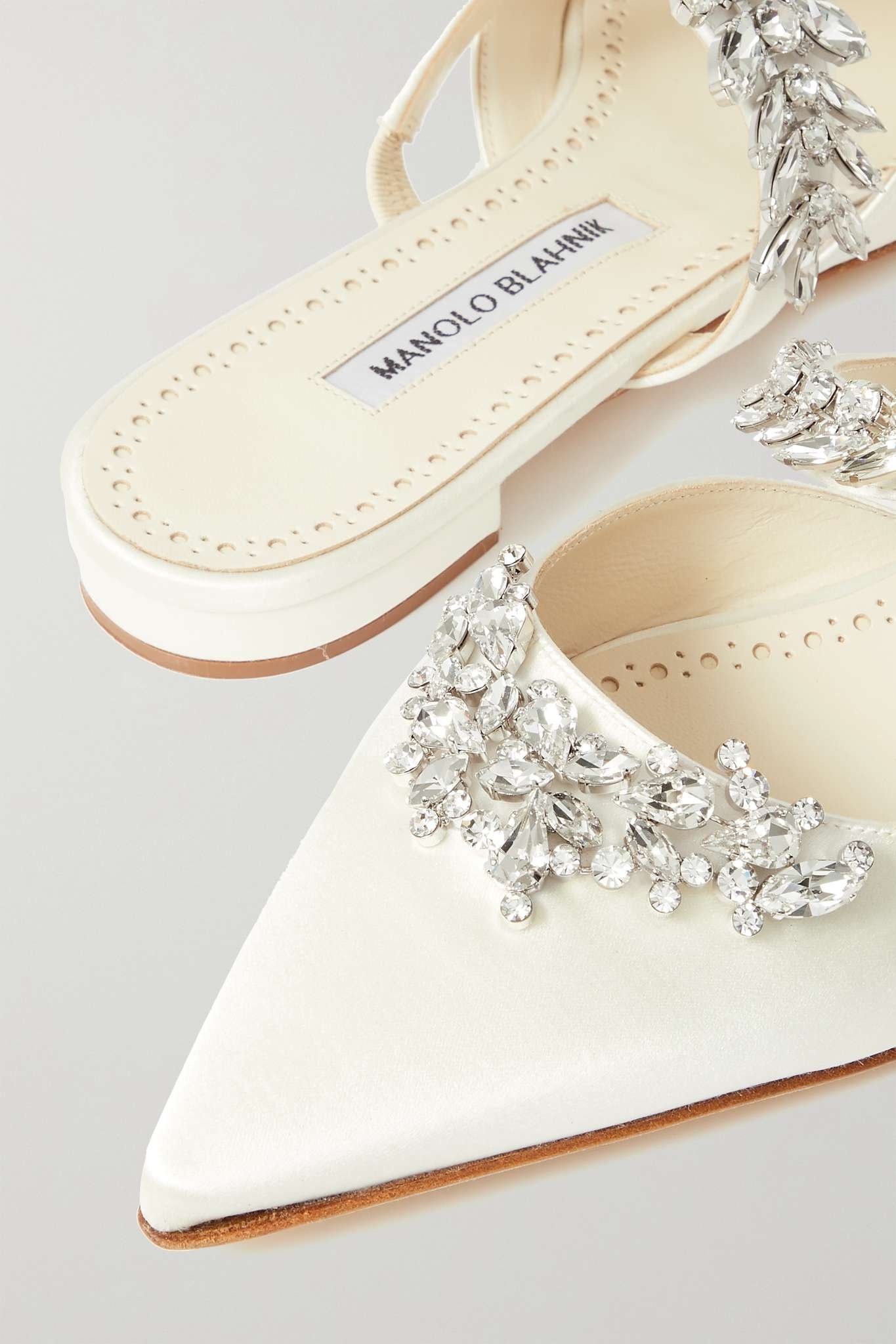 Lurum 45 crystal-embellished satin mules - 4