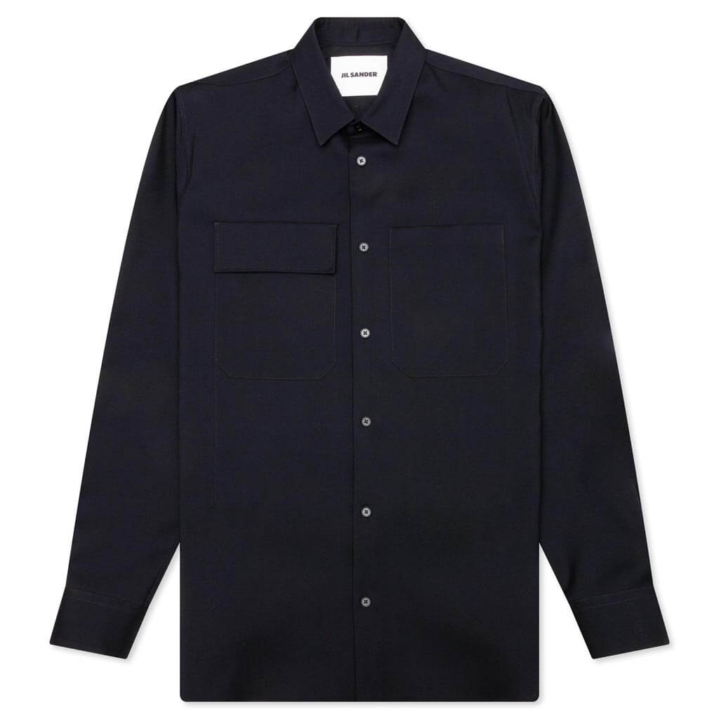 BUTTON UP SHIRT - NAVY - 1