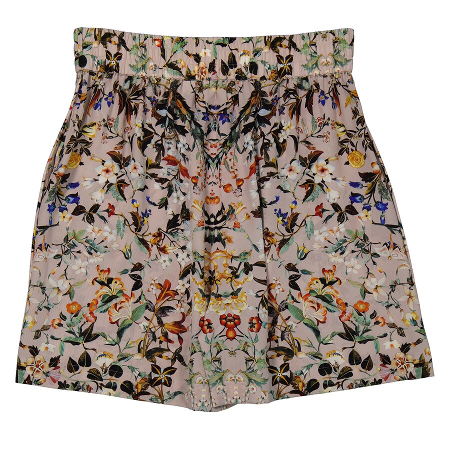 Burberry Ladies Floral Print Silk Shorts - 2