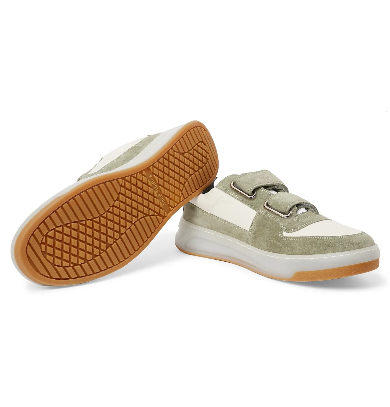 Leather-Trimmed Suede and Shell Sneakers - 3