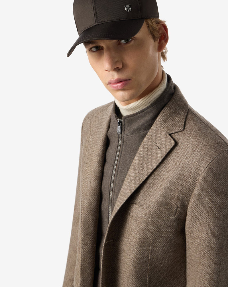 Brown wool and cashmere jacket with detachable vest 4