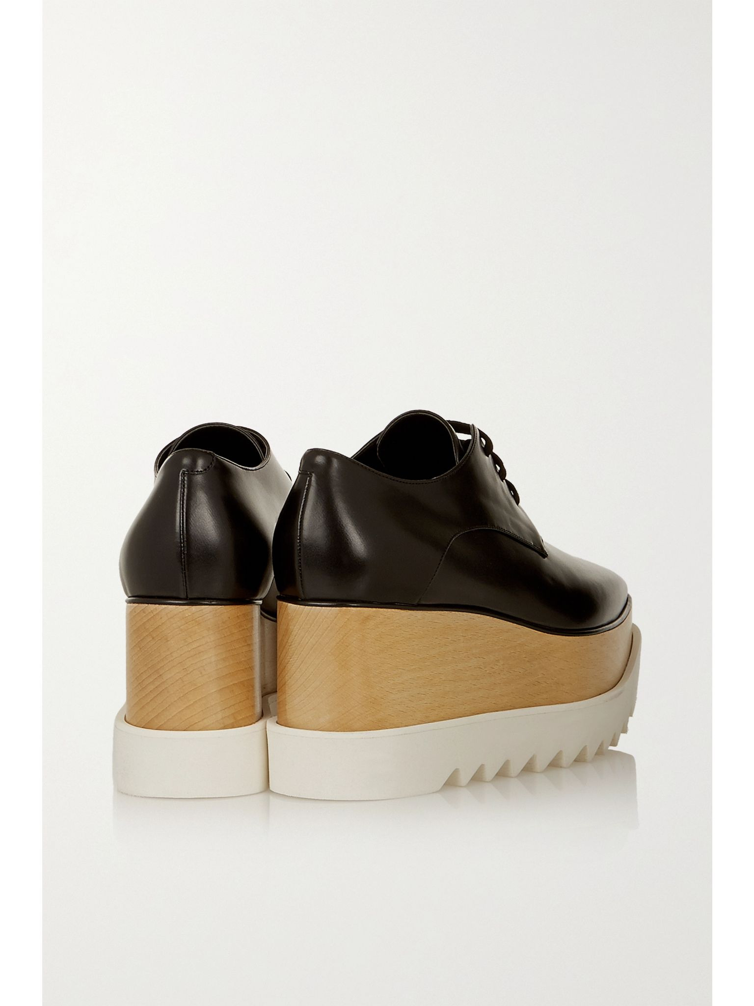 Elyse faux glossed-leather platform brogues Black - 3