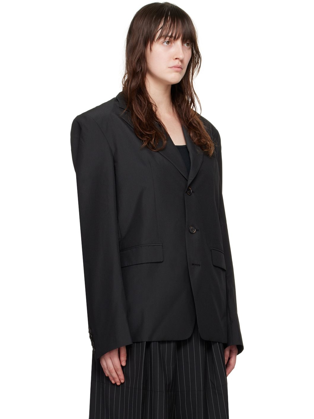 Black Cutout Blazer - 2