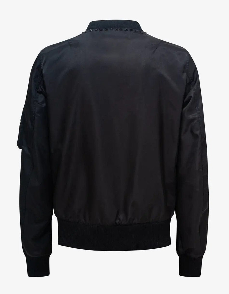 Valentino Valentino Black Untitled Stud Bomber Jacket outlook