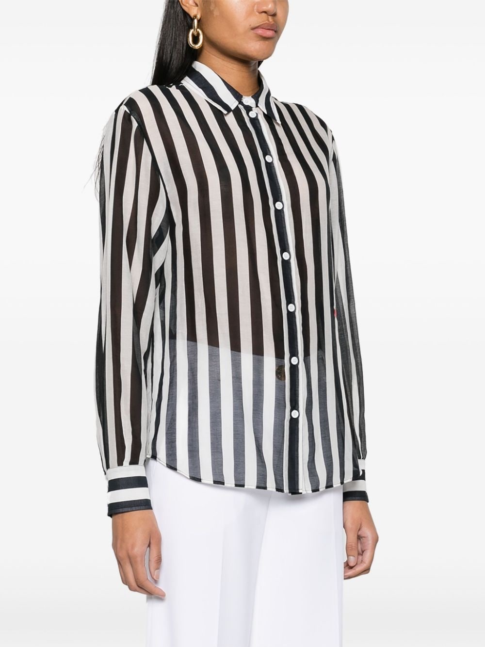 striped cotton-blend shirt - 3