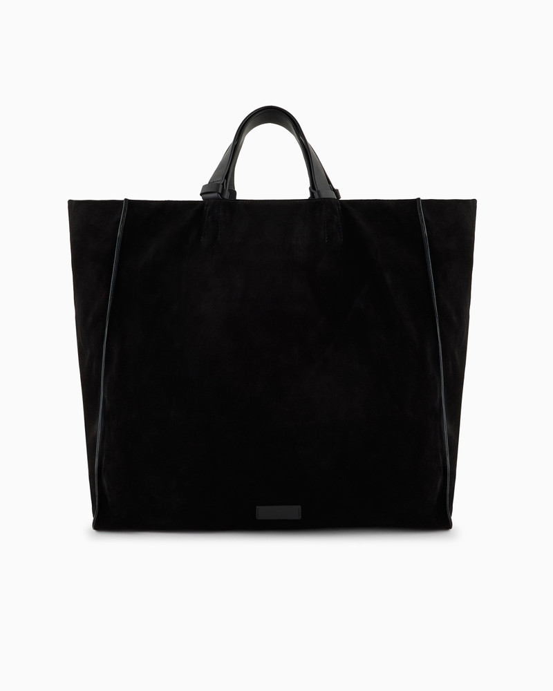 SUEDE AND LEATHER SHOPPER - 1