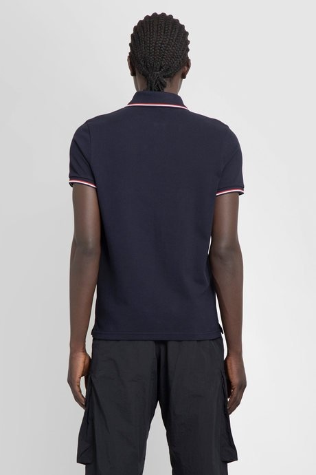 Moncler men's navy logo polo shirt - 3