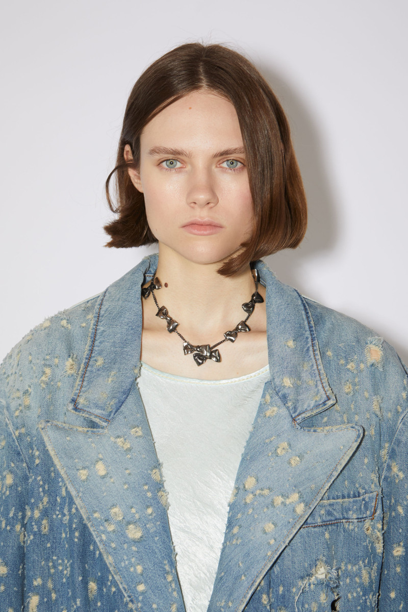 Acne Studios Multi bow necklace - Antique Silver outlook