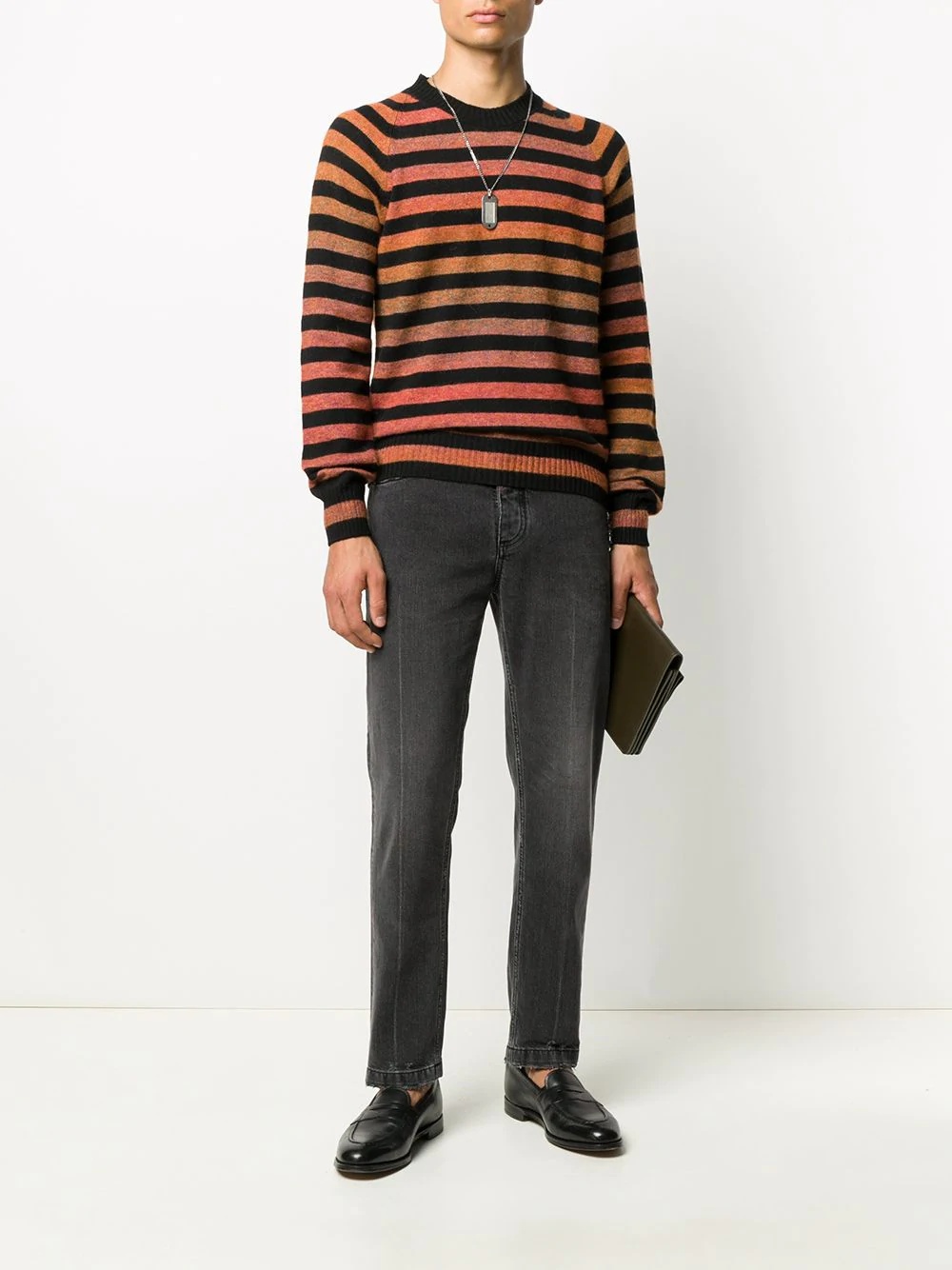 striped knit jumper  - 2