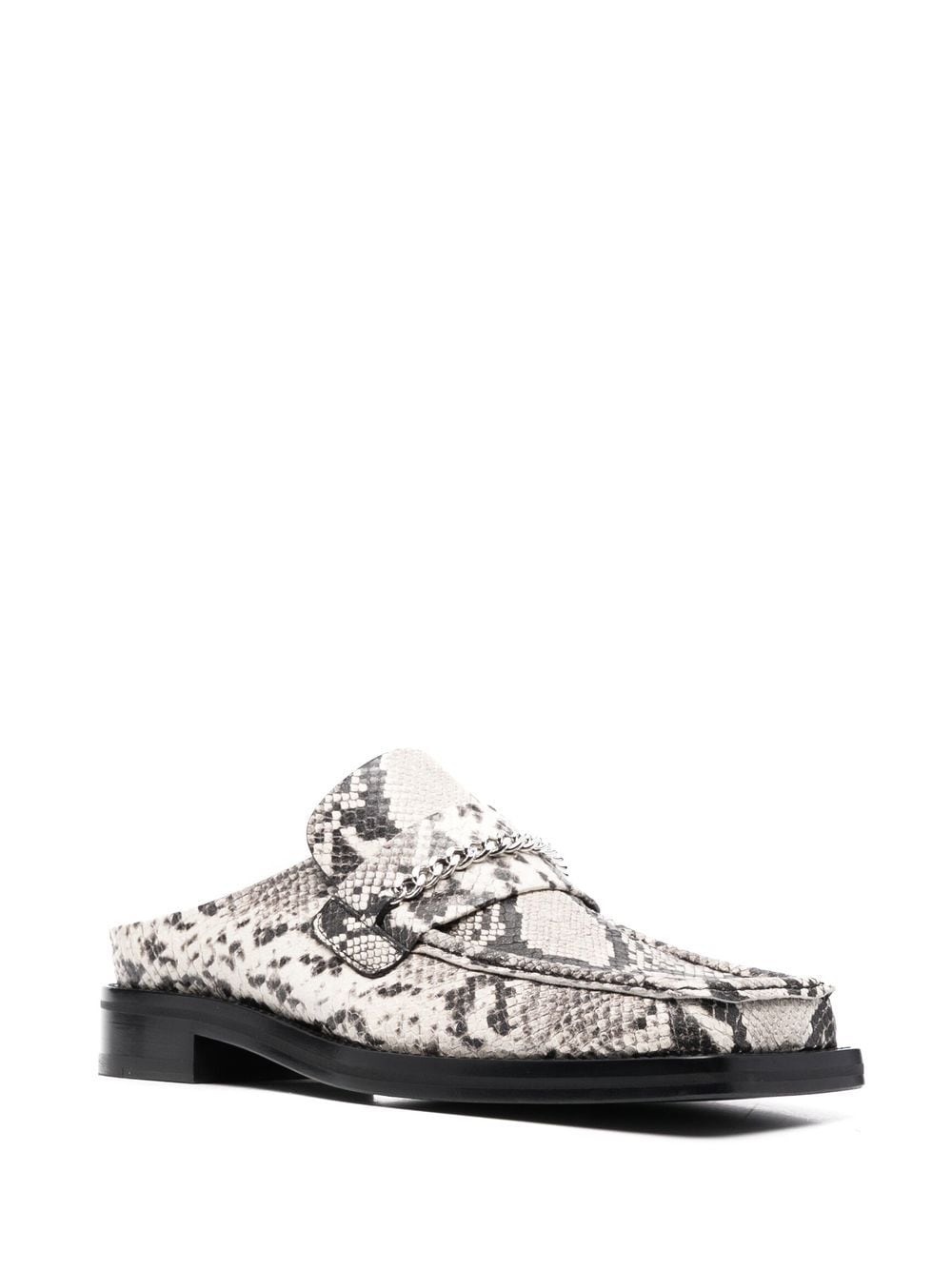 snake-print slip-on loafers - 2