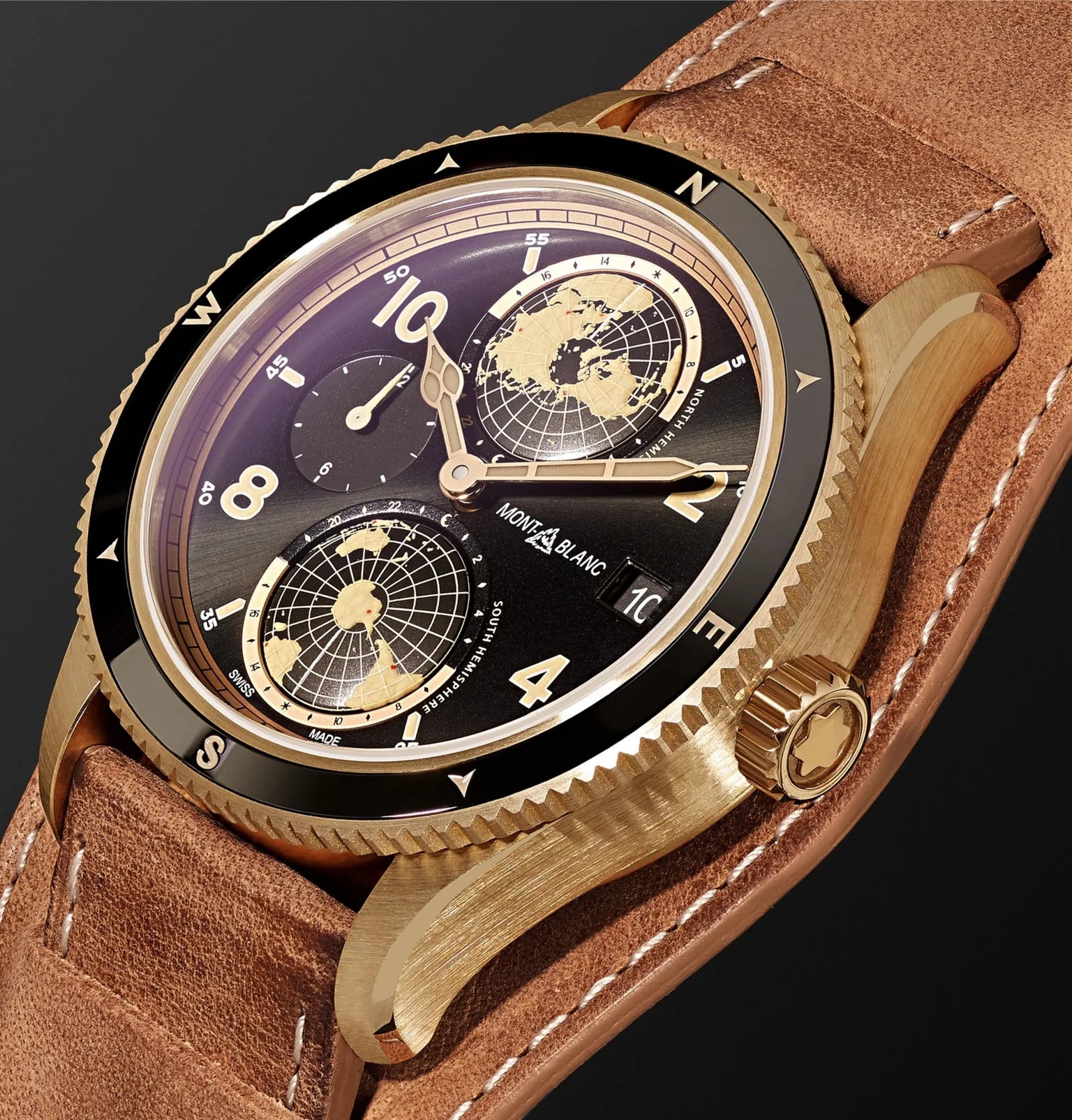 1858 Geosphere Limited Edition Automatic 42mm Bronze and Leather Watch, Ref. No. 117840 - 4