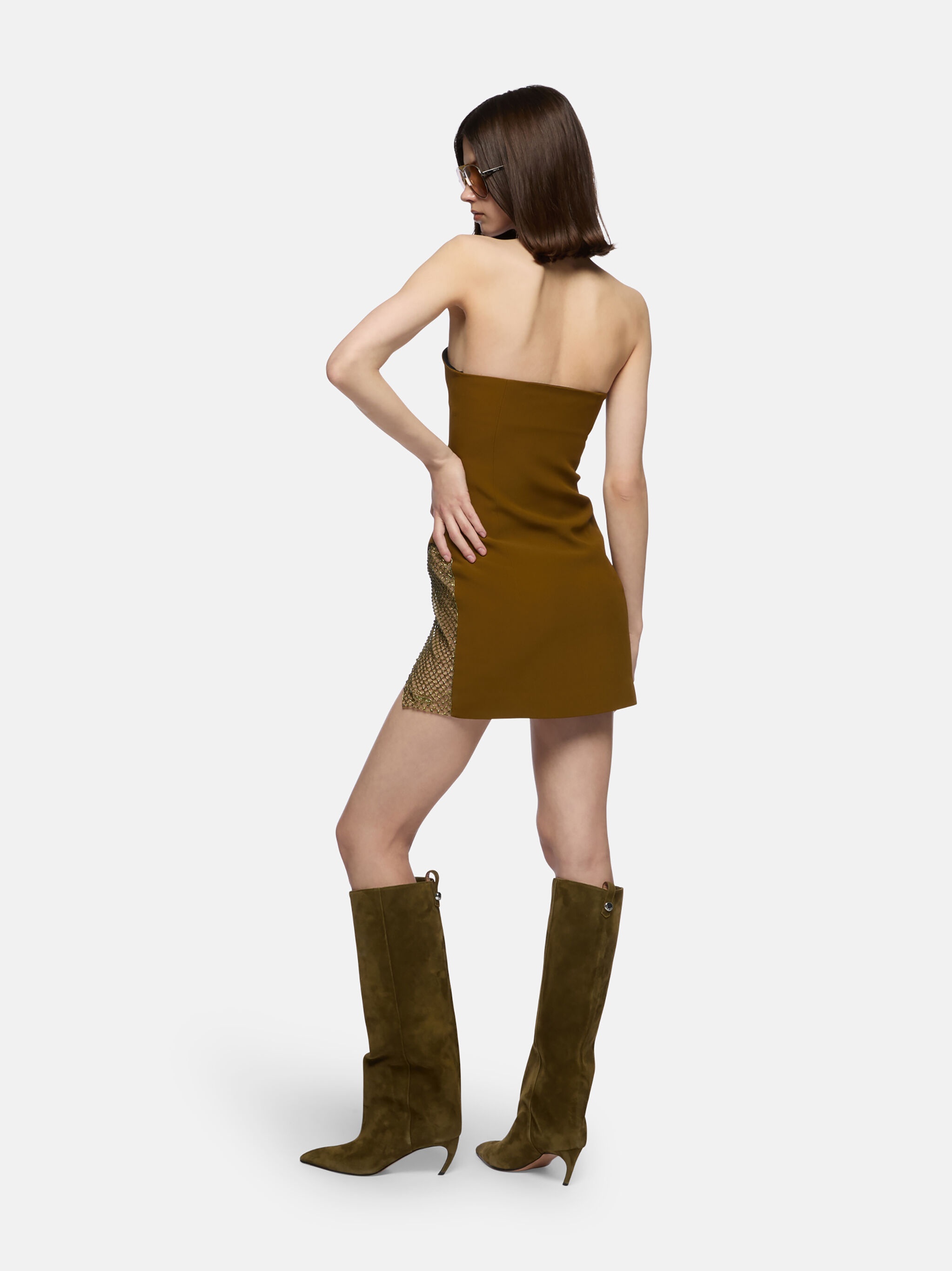 MILITARY GREEN MINI DRESS - 3