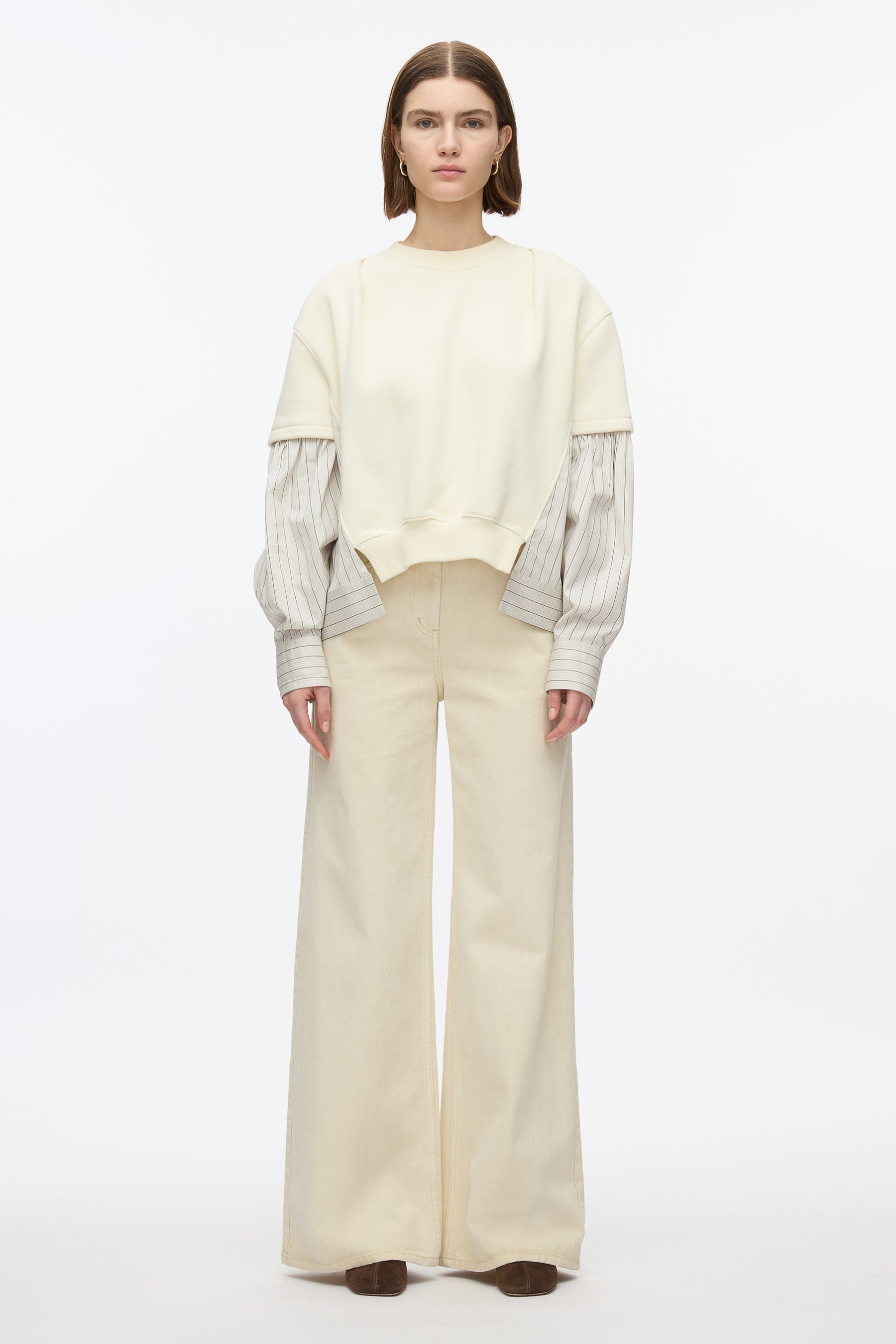 Gathered Poplin Sweatshirt - 2
