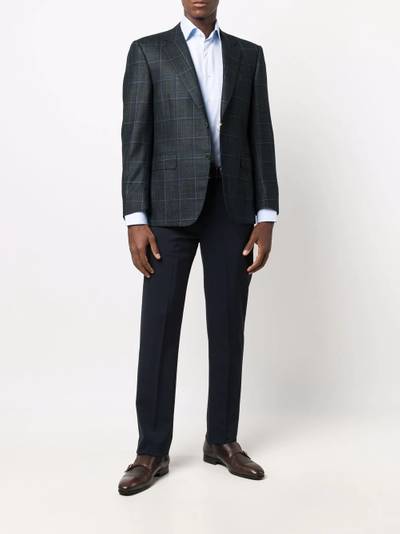 Canali check-pattern single-breasted blazer outlook