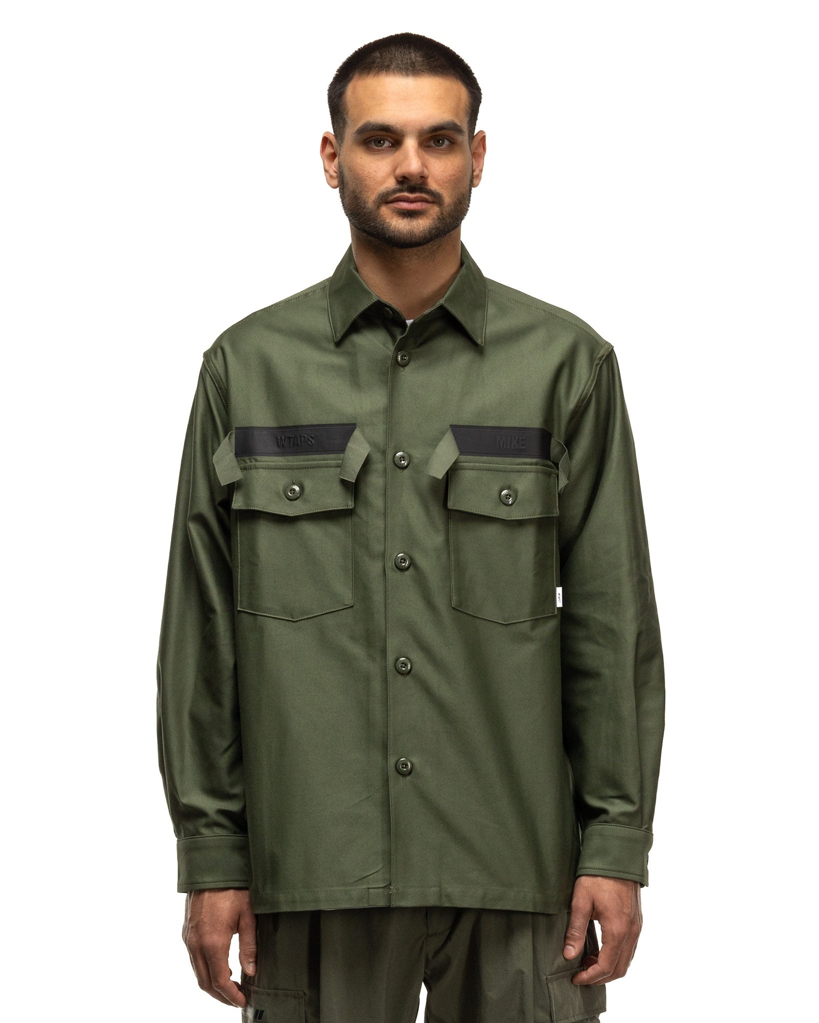 WTAPS CBW 01 / LS / Cotton. Satin. Identity Olive Drab | REVERSIBLE