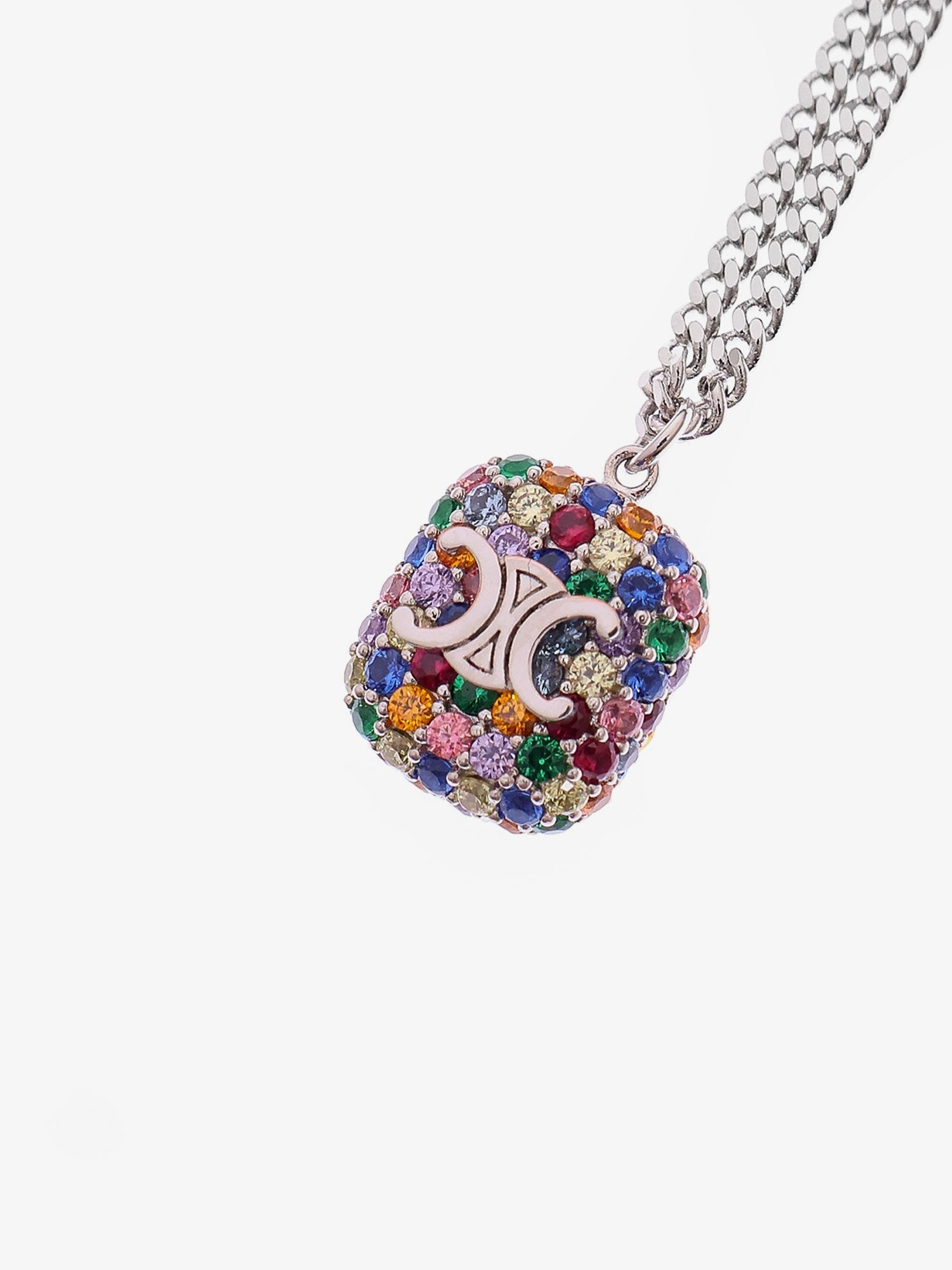 Celine Men Metal Necklace With Multicolor Pendant - 3