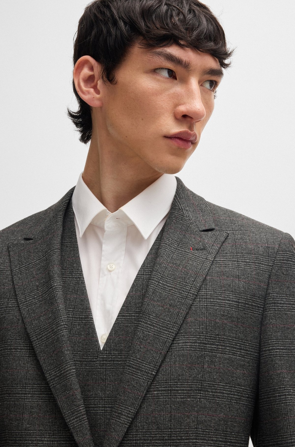 THREE-PIECE SLIM-FIT SUIT IN CHECKED FLANNEL - 4
