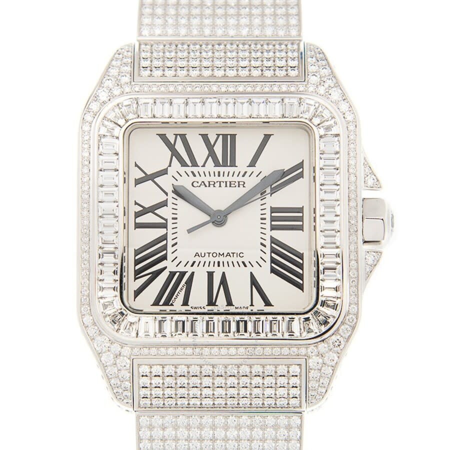 Cartier Santos Automatic Diamond White Dial Men's Watch HPI00197 - 2