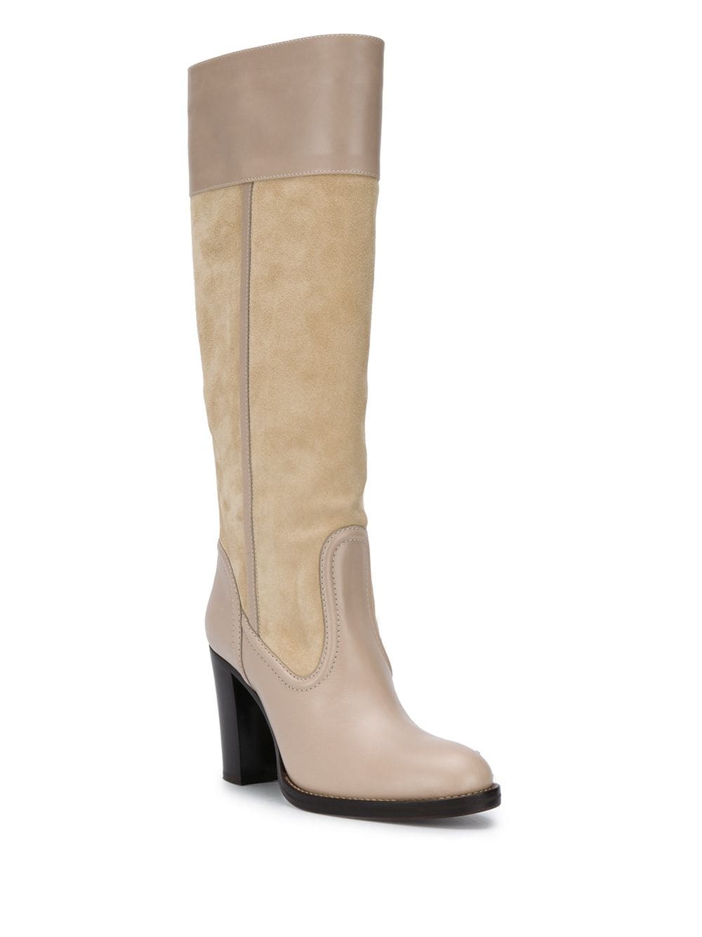 knee-high two-tone boots - 2