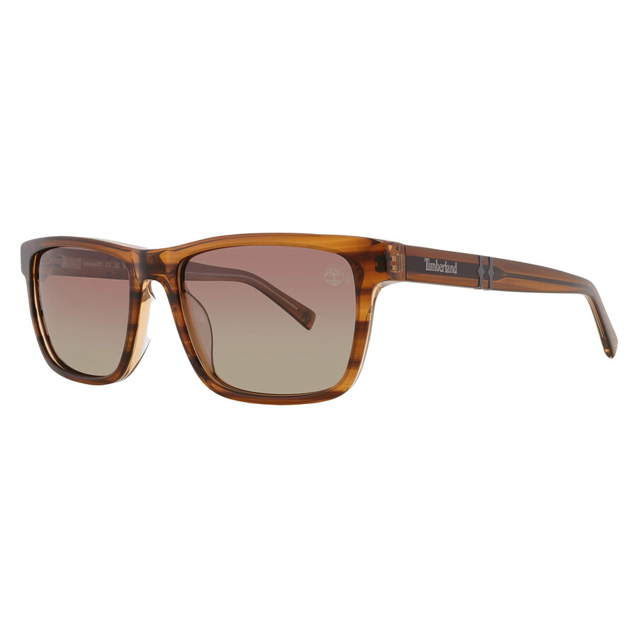 Timberland Polarized Brown Rectangular Men's Sunglasses TB00020 48H 55 - 2