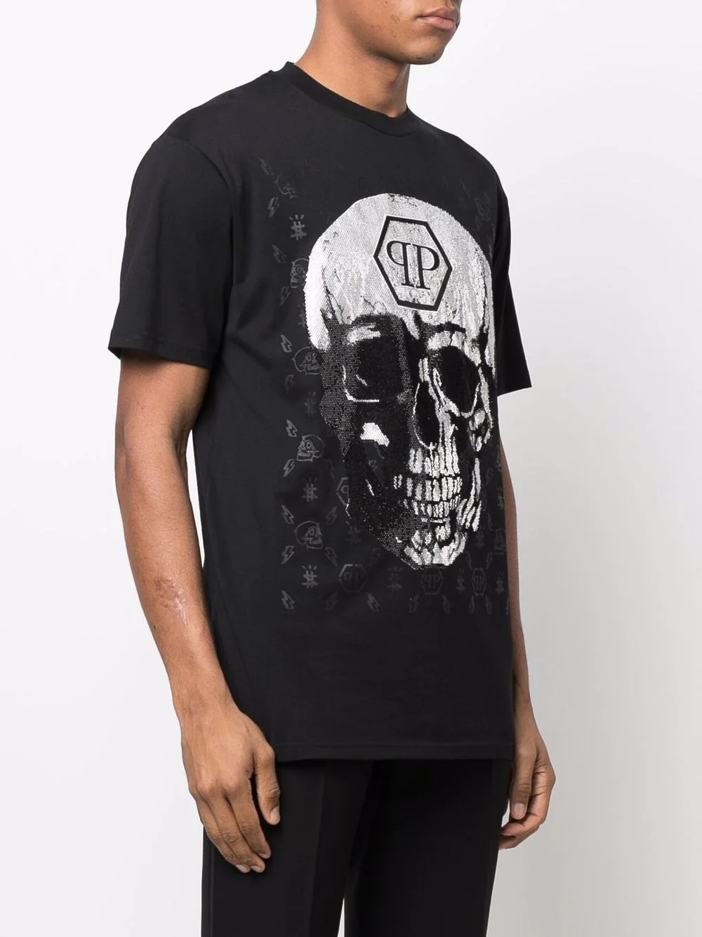 gem-embellished skull logo-graphic T-shirt - 4