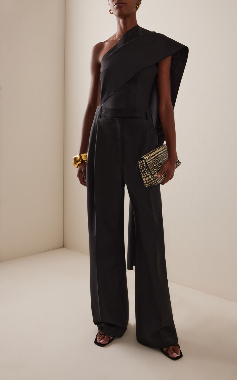 RÓHE Mid-Rise Tailored Wool-Mohair Trousers black outlook